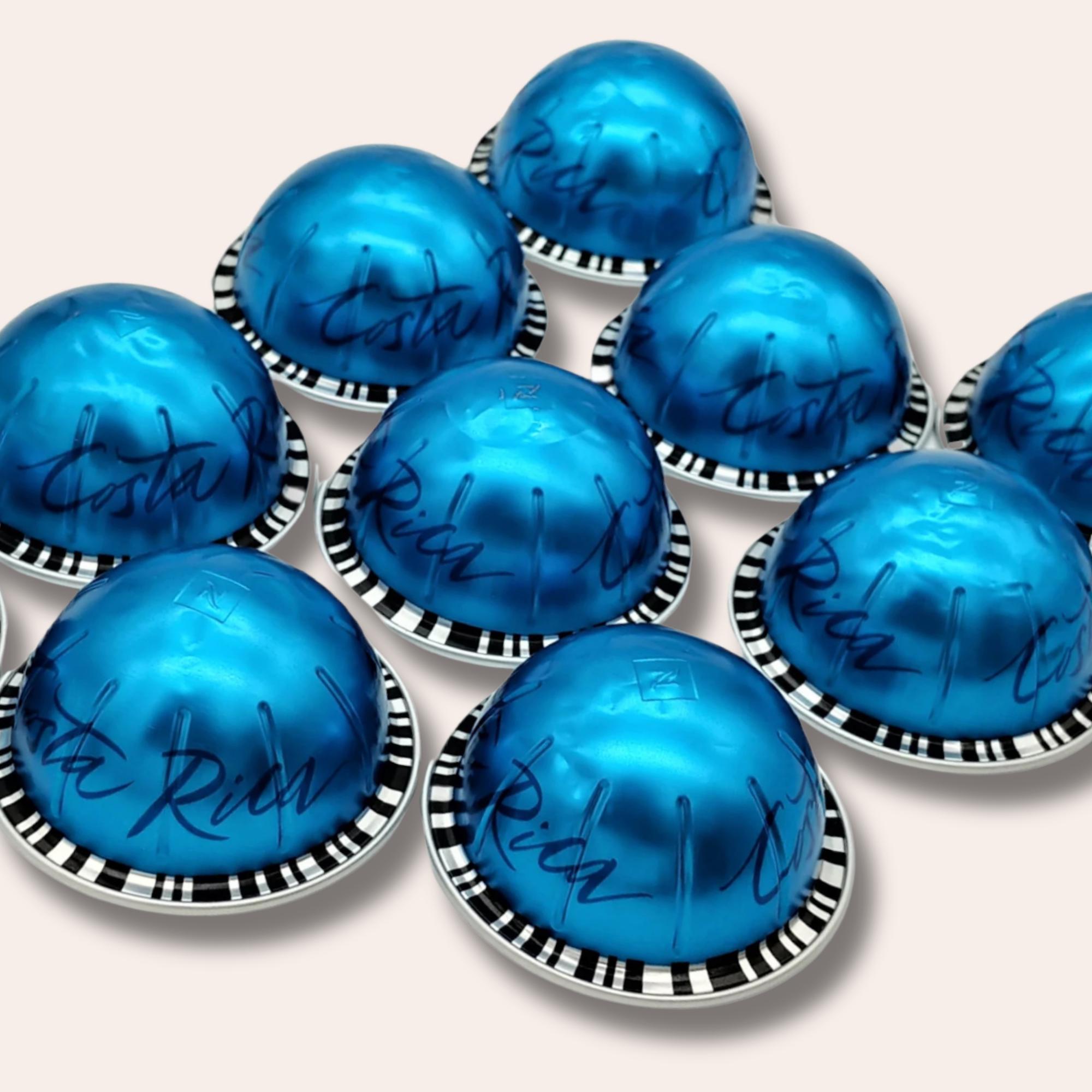 10 leere GROSSE Kaffeekapseln Farbe blau zum Basteln Gestalten Bastelmaterial DIY Schmuckherstellung Zubehör  #KVS