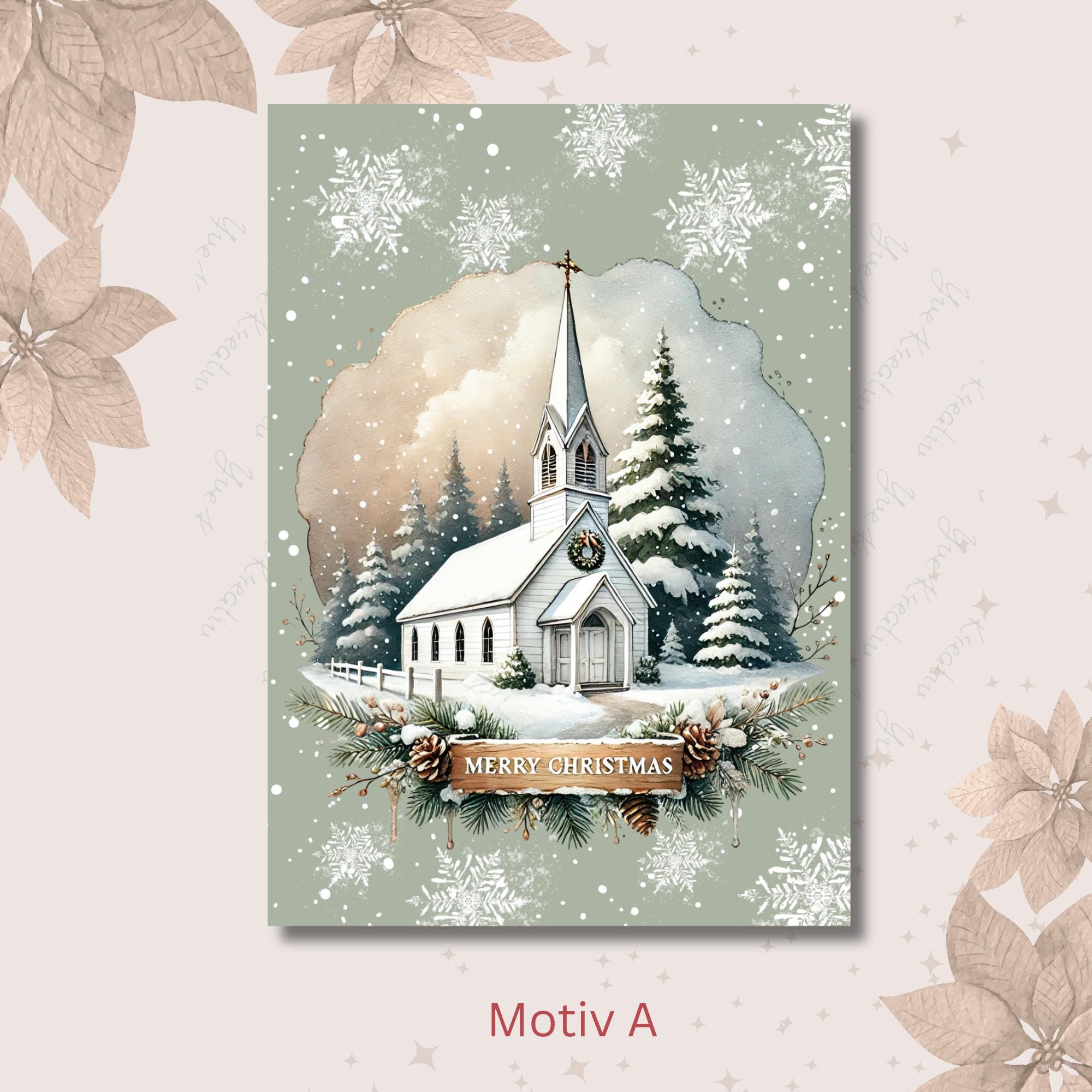 Weihnachtskarte, 2 Kartenmotive zur Auswahl, Postkarte, Grußkarte, Geschenkkarte, Weihnachtsgruß  #PHO