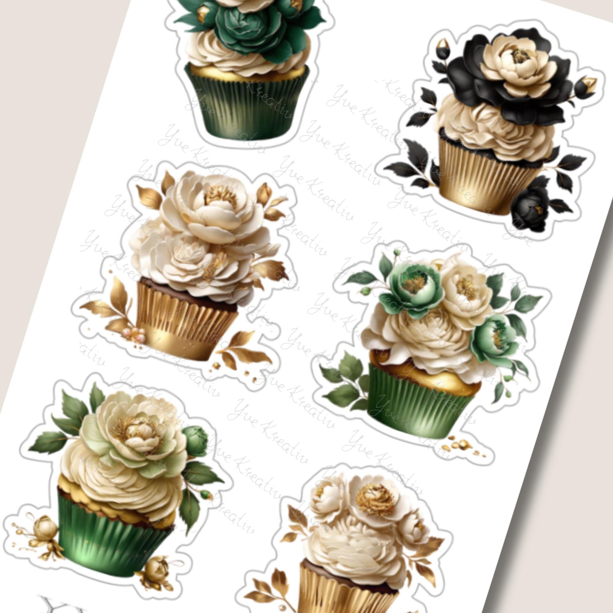 Aufkleber Cupcake Sommer Sticker Bogen Blüten Muffin Stickerbogen 3 Bögen zur Auswahl in Weiß - Transparent - Matt - Glanz #SBA6 Aufkleber Cupcake Sommer Sticker Bogen Blüten Muffin Stickerbogen 3 Bögen zur Auswahl in Weiß - Transparent - Matt - Glanz #SBA6