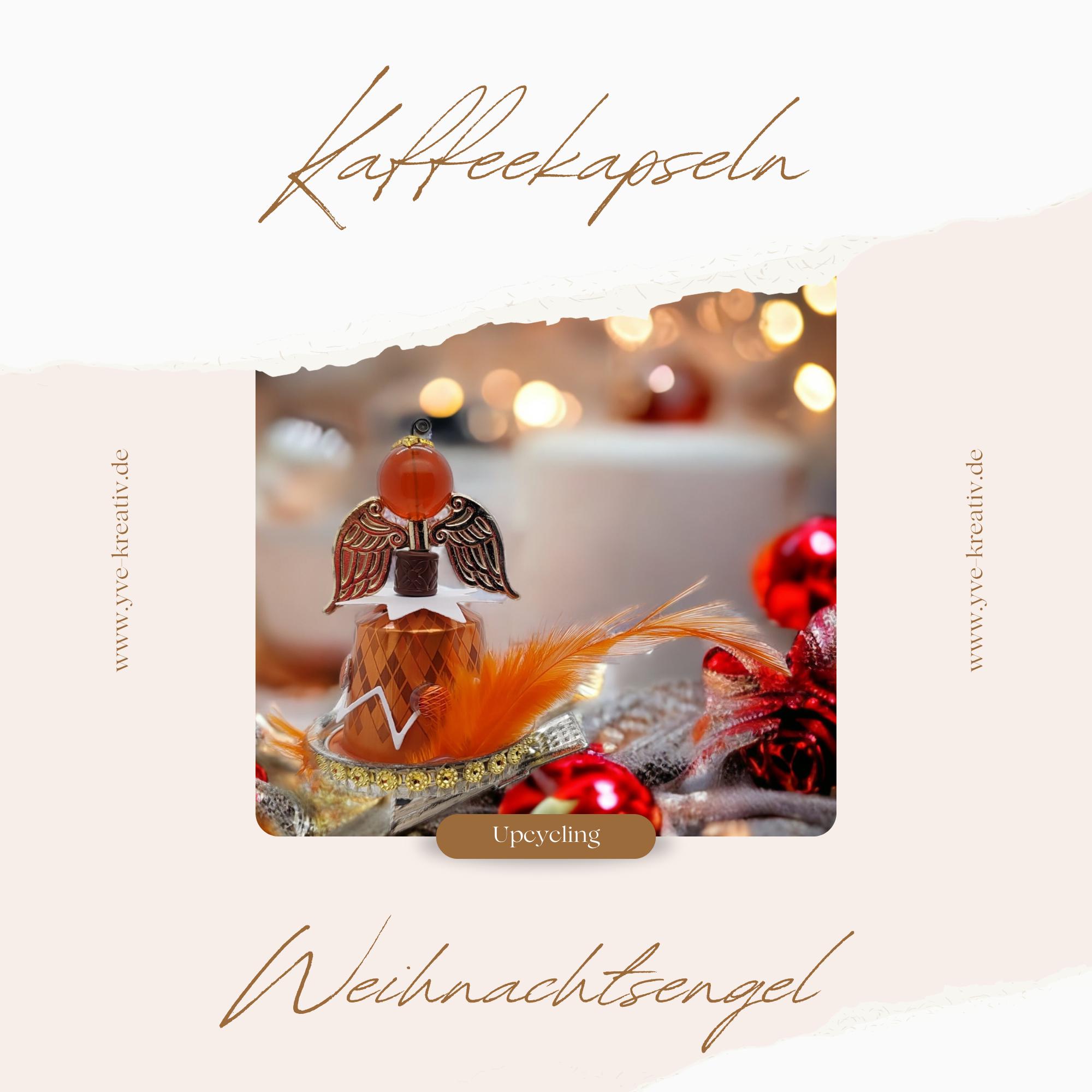 Engel aus Kaffeekapseln Christbaumkugel Upcycling Weihnachtskugel besonderer Weihnachtsdeko auf Metallklammer Christbaumclip  #1108772170