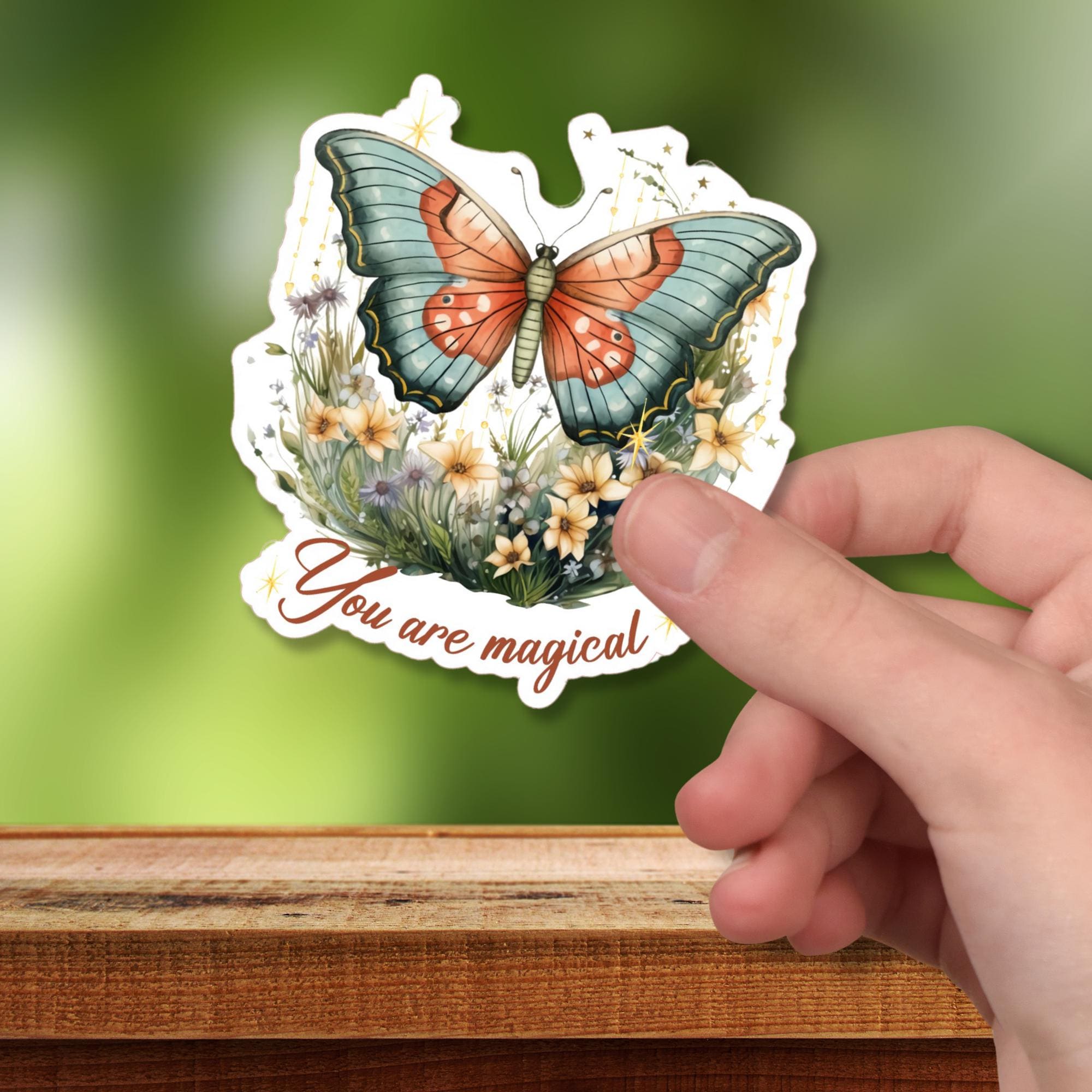 Kofferaufkleber, Geschenkaufkleber, Aufkleber Motivation, großer Schmetterling Sticker I zur Auswahl in Weiß oder Transparent  #SEG8