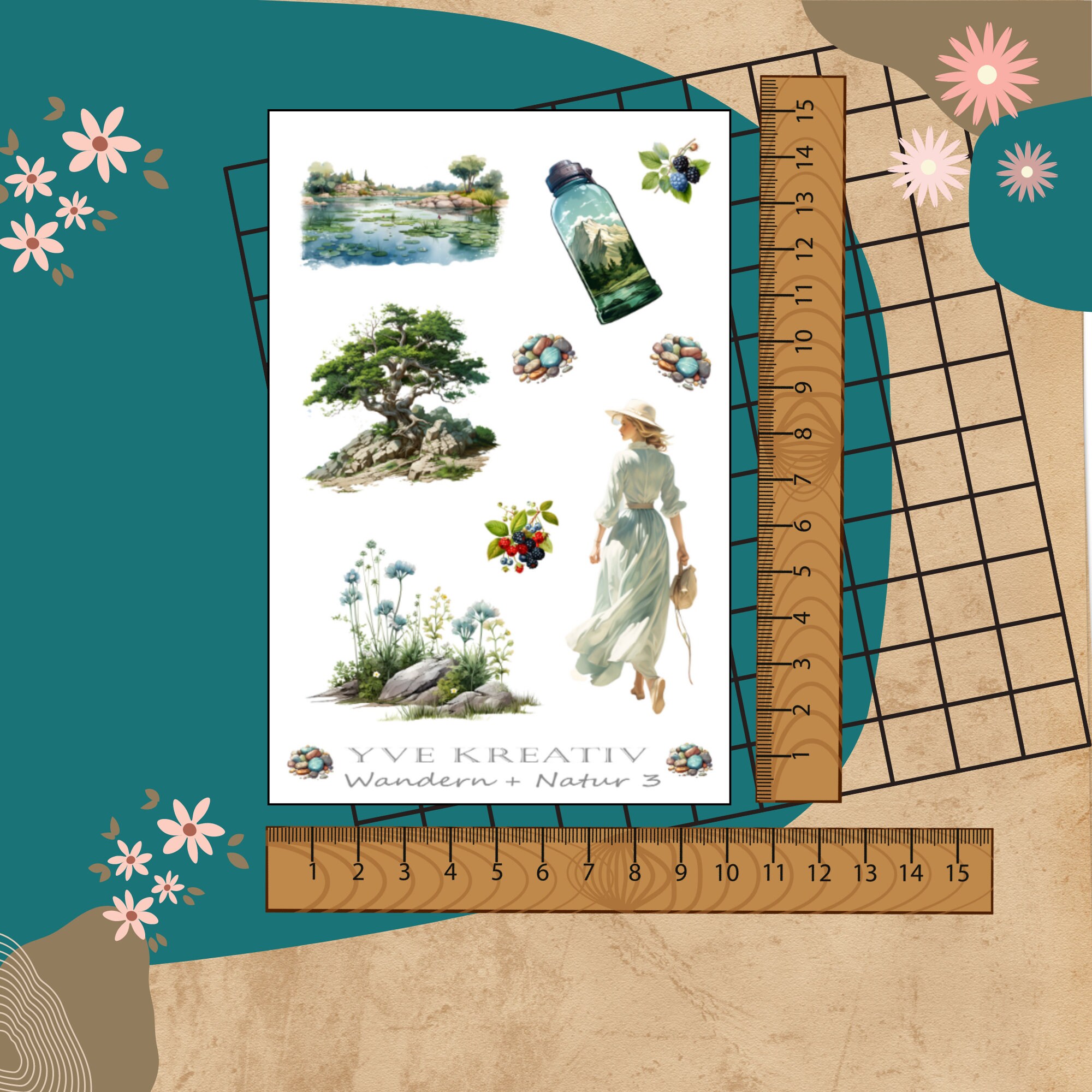 Stickerbogen " Urlaub Reisen Wandern Natur " | Sticker Set - Aufkleber 4 Bögen zur Auswahl in Weiß - Transparent - Matt - Glanz  #SBA6
