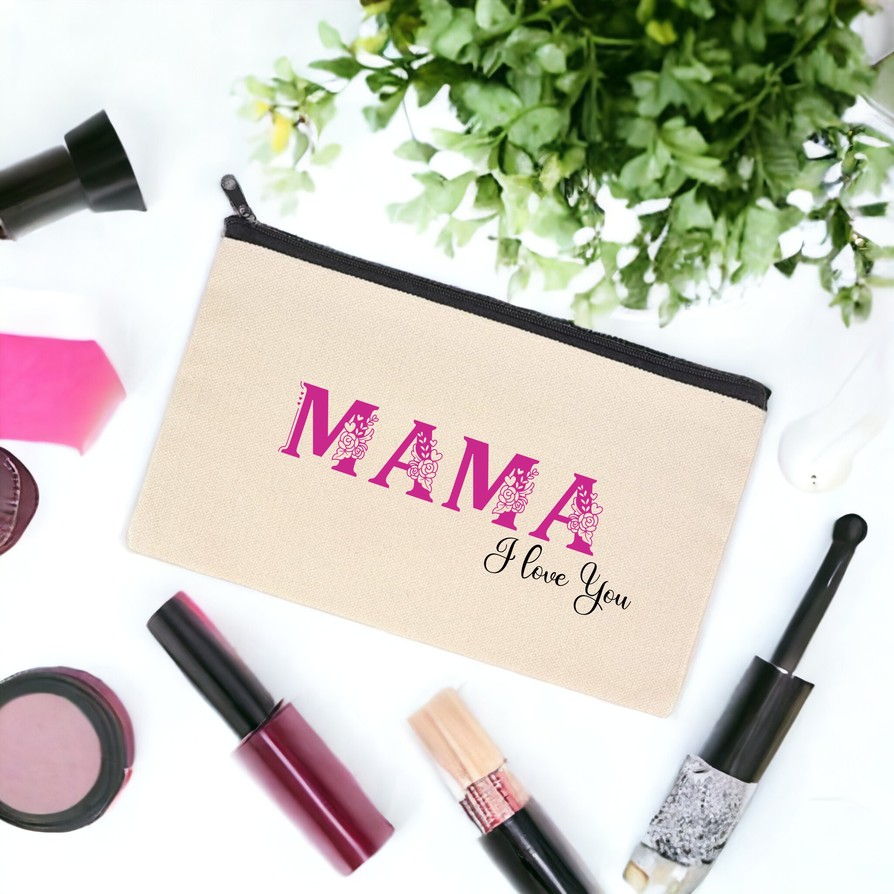 Federmäppchen, Mäppchen für Mama, Kosmetiktasche, kleiner Stoffbeutel mit Reißverschluss, Geschenk Muttertag #FMBAUB Federmäppchen, Mäppchen für Mama, Kosmetiktasche, kleiner Stoffbeutel mit Reißverschluss, Geschenk Muttertag #FMBAUB