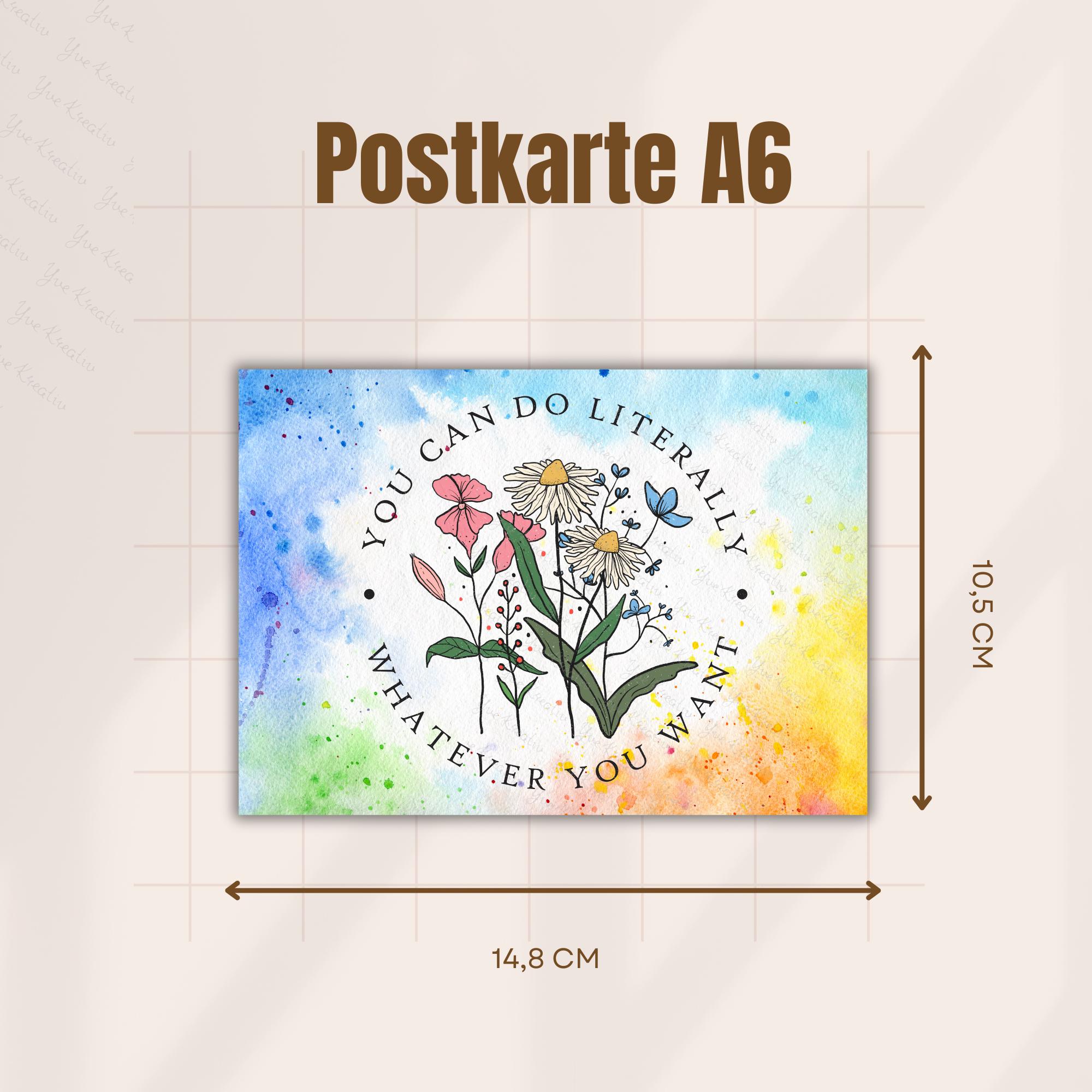 Postkarte Grußkarte Regenbogen Farben Karte Geburtstag Motivation Aufmunterung Mitbringsel Freund Geschenk #PLS Postkarte Grußkarte Regenbogen Farben Karte Geburtstag Motivation Aufmunterung Mitbringsel Freund Geschenk #PLS