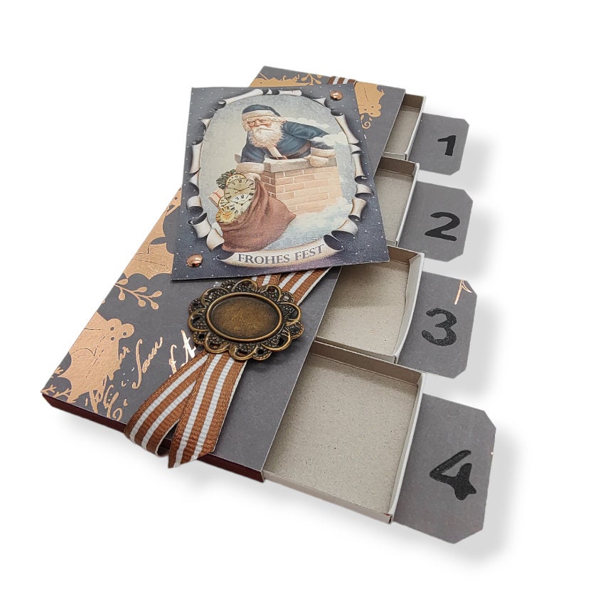 Adventskalender zum Befüllen aus 4 Streichholzschachteln