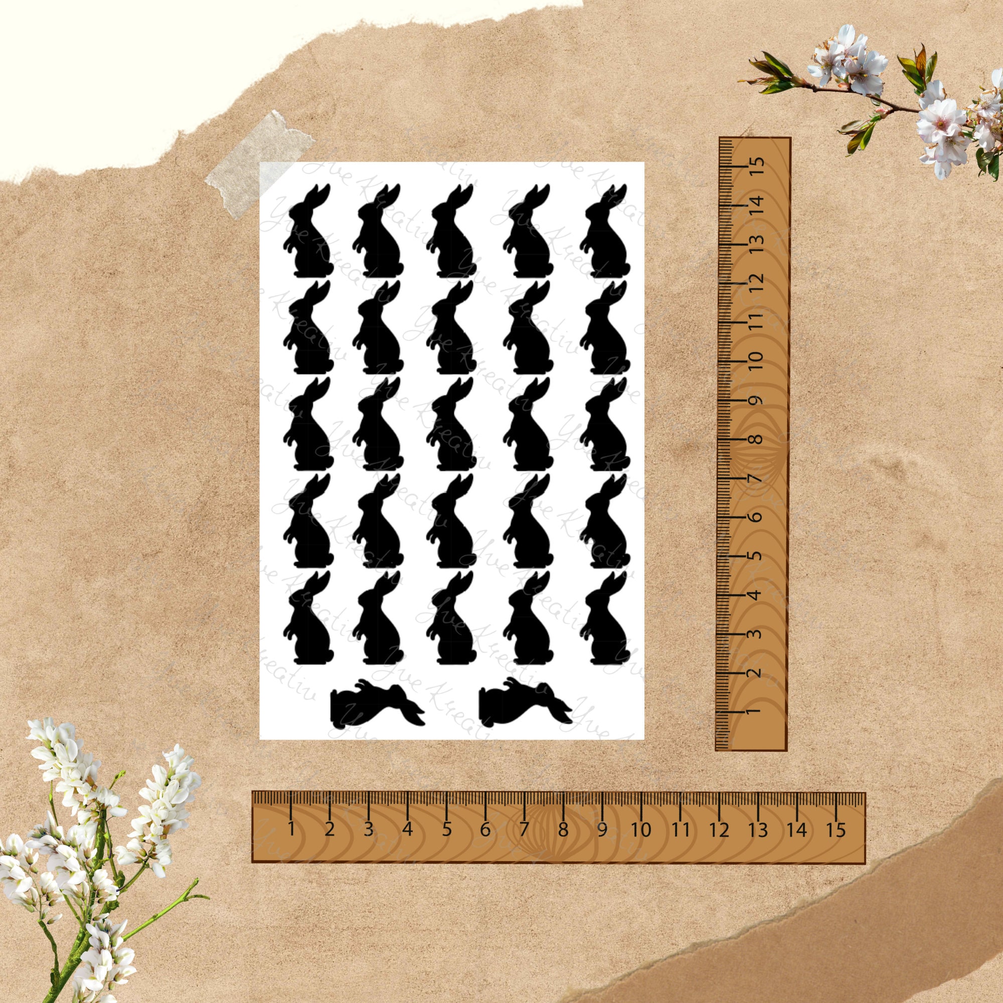 Sticker Bogen - Ostern Hase | 27 Sticker pro Bogen - Journal Sticker - Aufkleber 3 Stickerbogen zur Auswahl I Farbe wählbar