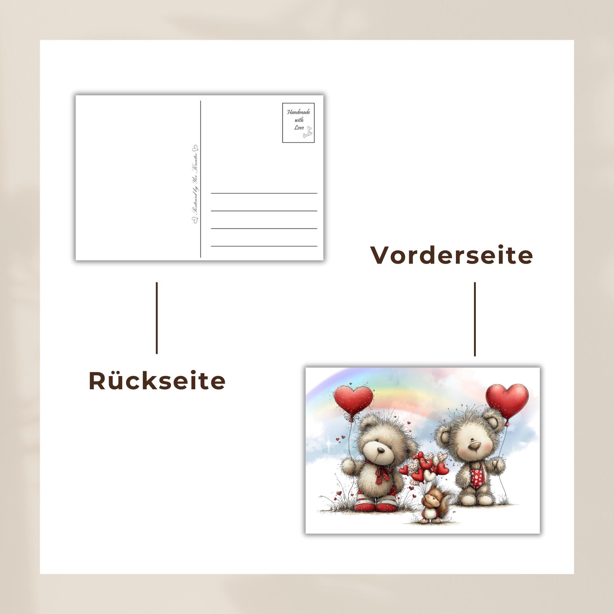 Postkarte Valentinstag Karte Bärenfreunde Glückwunschkarte zur Geburt Grußkarte Geschenkkarte DIN A6 Karte mit Glanzoberfläche #PHL18