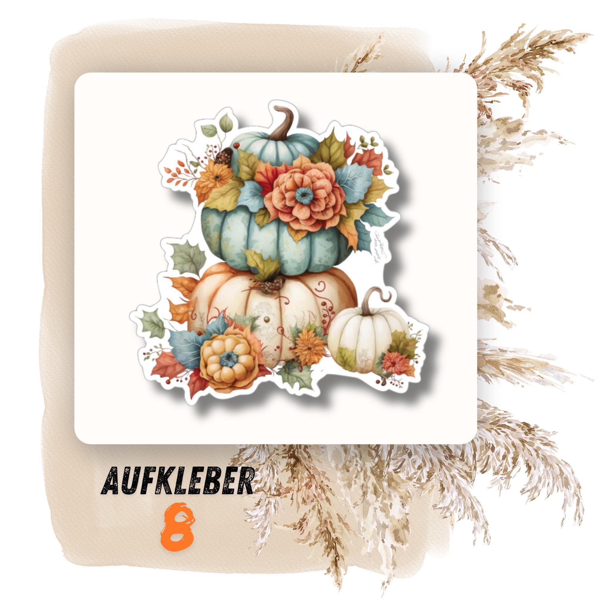 Kürbis Aufkleber Herbst Deko Sticker großer Geschenkaufkleber Koffersticker - 3 Aufkleber zur Auswahl in Weiß oder Transparent #SEG8 Kürbis Aufkleber Herbst Deko Sticker großer Geschenkaufkleber Koffersticker - 3 Aufkleber zur Auswahl in Weiß oder Transparent #SEG8