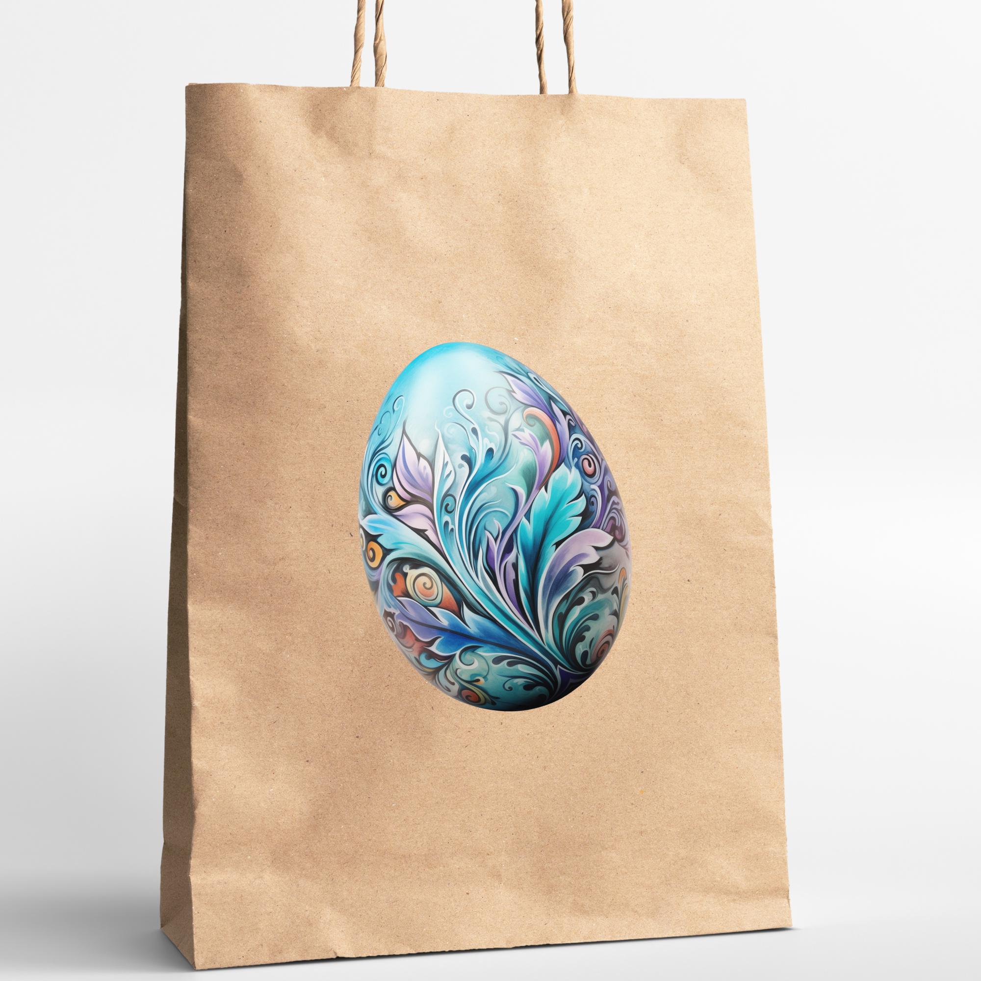 Aufkleber Ostern großer 8 cm Sticker Osterei Deko Osterfest Geschenkaufkleber Dekoei - zur Auswahl in Weiß oder Transparent  #SEG8