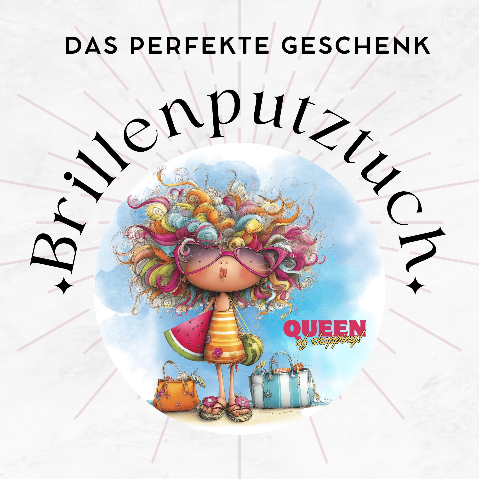 Brillenputztuch Queen of Shopping bedrucktes Mikrofasertuch für Brille Sonnenbrille Displays Handyputztuch Brillentuch Mikrofaser #AL89