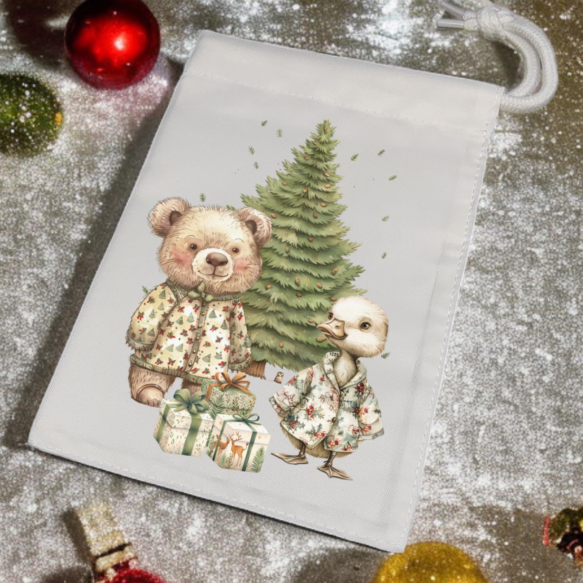 Geschenksäckchen, Weihnachtsgeschenkbeutel, Stoffsäckchen, Stofftasche, Stoffbeutel, Verpackung, Geschenkverpackung  #GSSUB