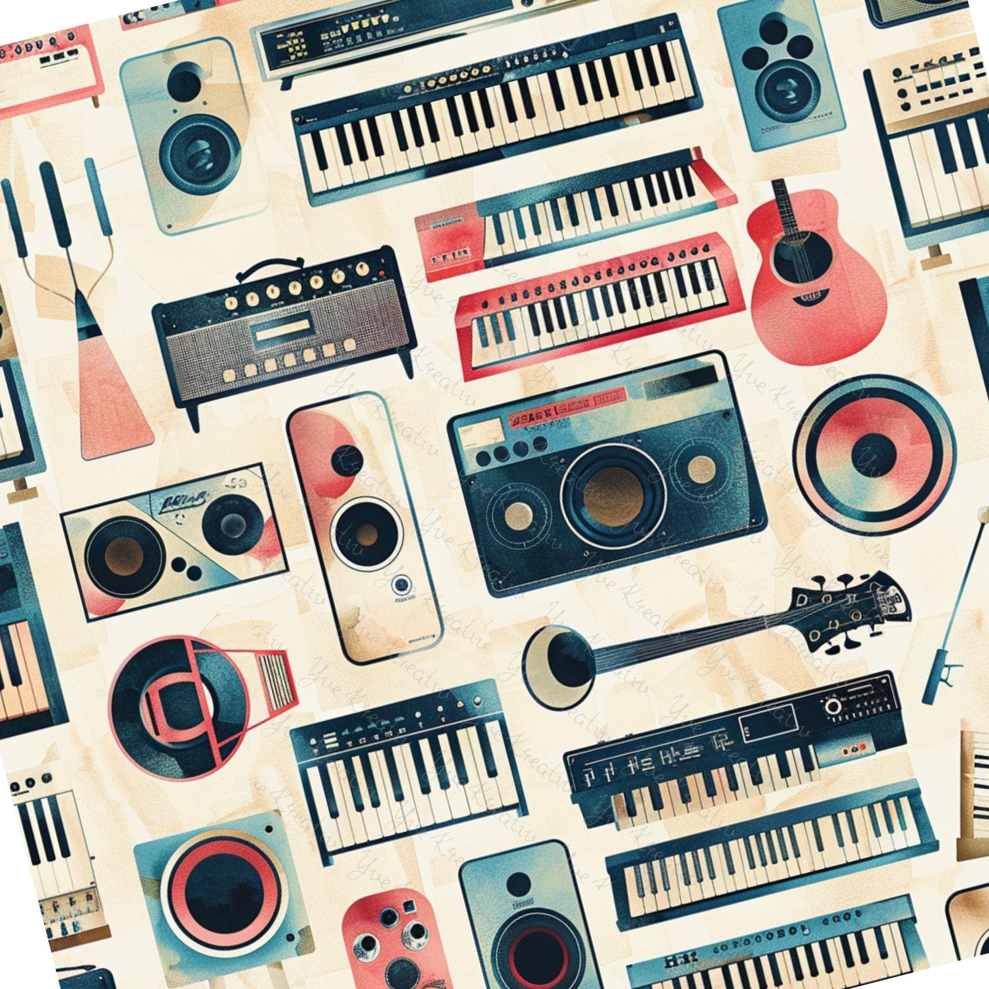 Brillenputztuch Musik Nostalgie bedrucktes Mikrofasertuch für Sonnenbrille Displays Handy Geschenk Musiker Mitbringsel Musiklehrer #BM