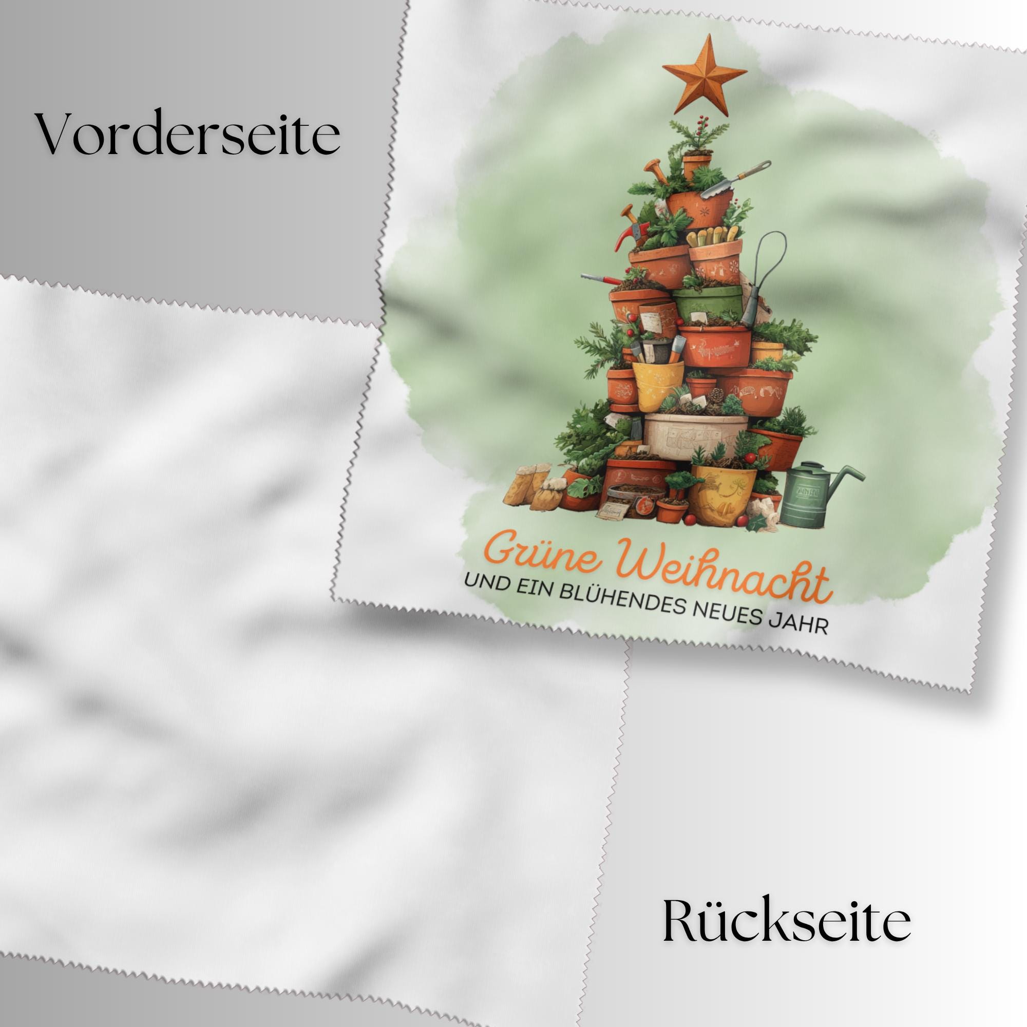 Brillenputztuch Tannenbaum Weihnachten Wichtelgeschenk Gärtner Geschenk Garten bedrucktes Mikrofasertuch für Brillen Display Handy #WE24