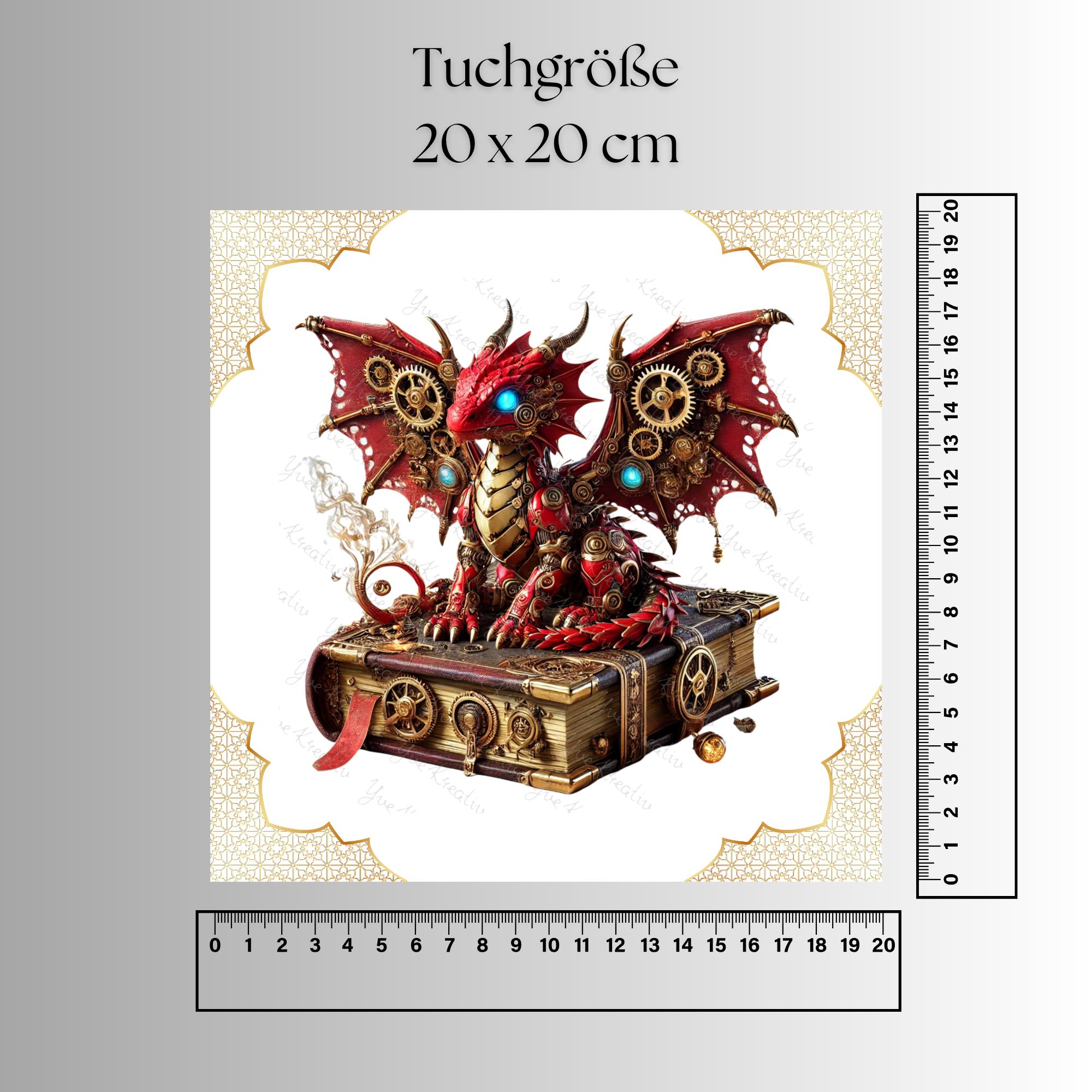 Brillenputztuch bedrucktes Mikrofasertuch für Brillen Tuch für Displays Geschenk Geburtstag Drachen Steampunk #FA19