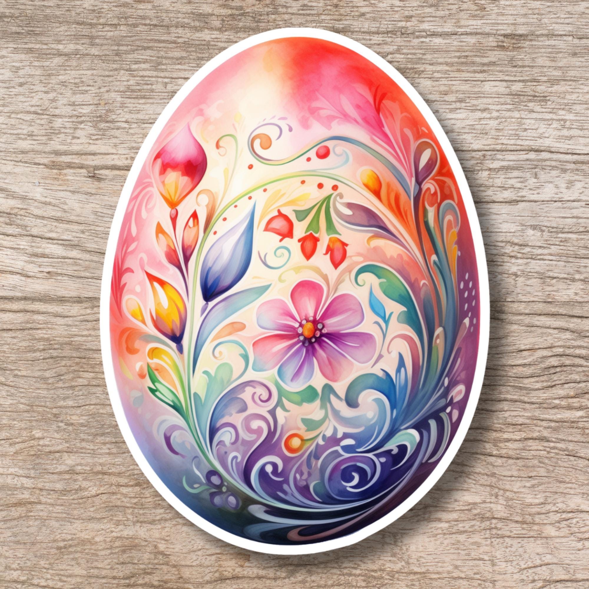 Aufkleber Ostern großer 8 cm Sticker Osterei Deko Osterfest Geschenkaufkleber Dekoei - zur Auswahl in Weiß oder Transparent  #SEG8