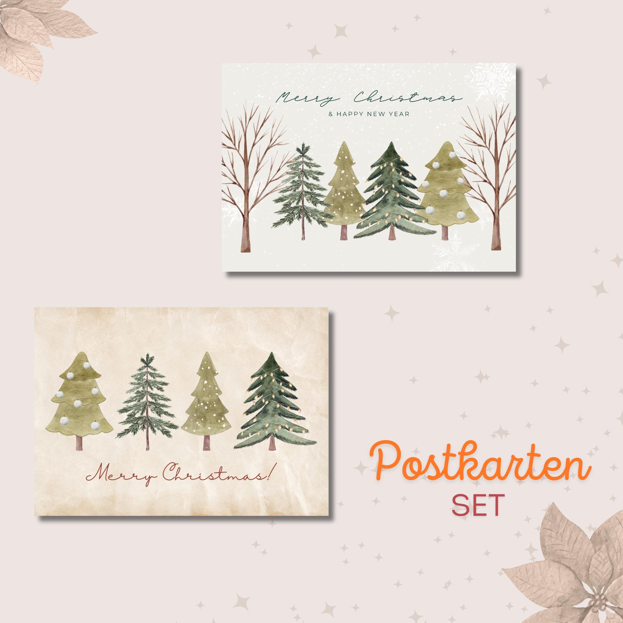 Weihnachtskarte Postkarte Weihnachten 2 Kartenmotive zur Auswahl, Geschenkkarte, Weihnachtsgruß, Grußkarte  #PLS