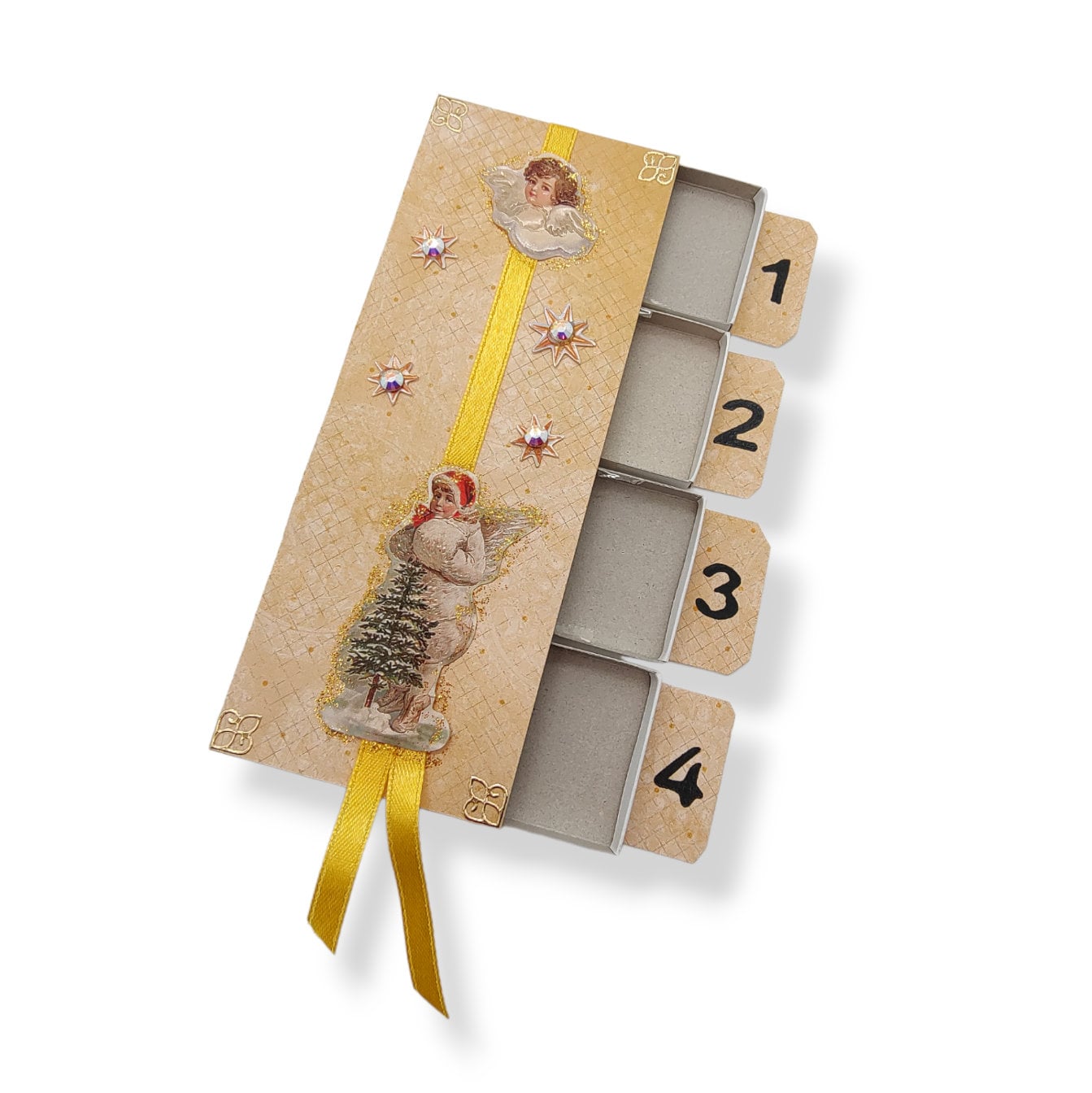 Adventskalender zum Befüllen aus 4 Streichholzschachteln