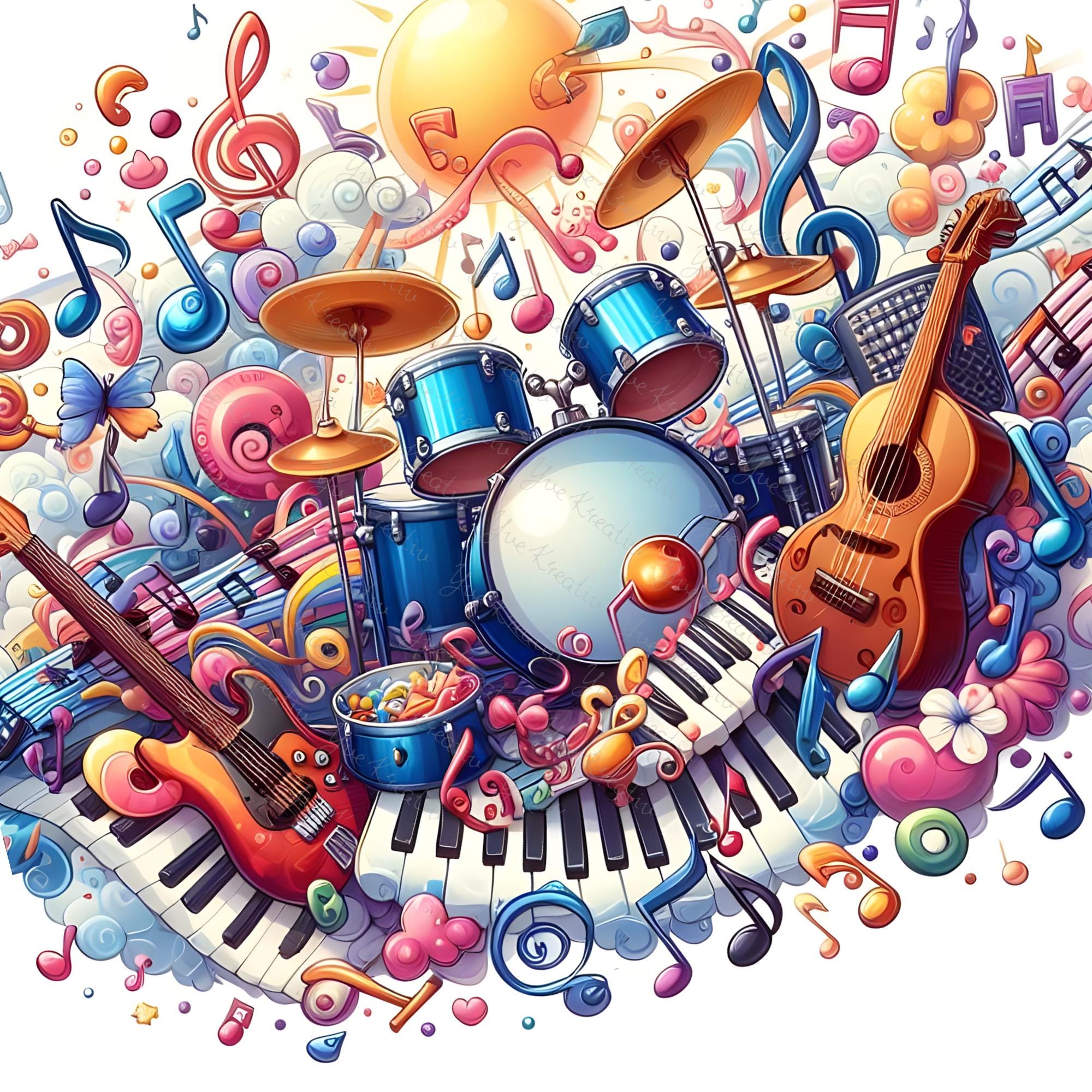 Brillenputztuch Welt der Musik bedrucktes Mikrofasertuch für Sonnenbrille Displays Handy Geschenk Musiker Mitbringsel Musiklehrer #MC18