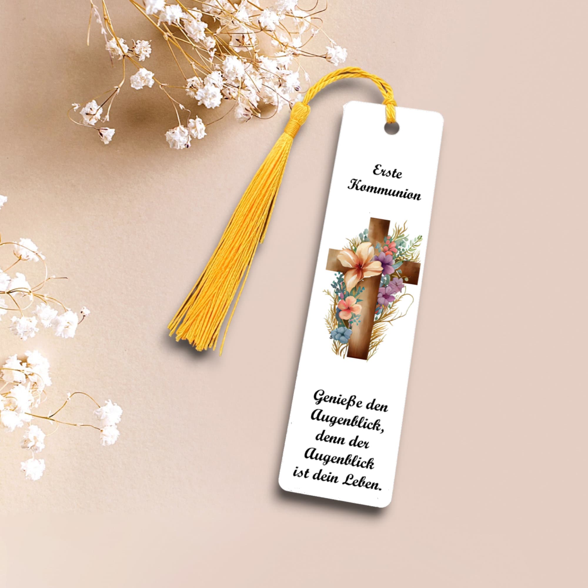 Lesezeichen aus Aluminium Geschenk zur Kommunion für Gesangsbuch Bibel Bücher Bookmark  #LEALU