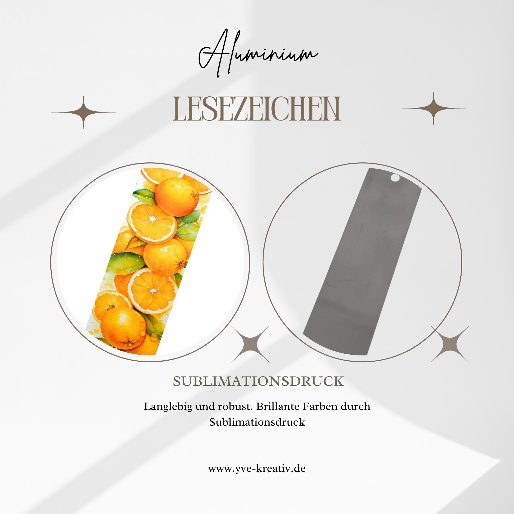 Lesezeichen aus Aluminium Ananas Orangen Geschenk Geburtstag Mitbringsel Freundin Buchgeschenk Bookmark Tropische Früchte #LEALU