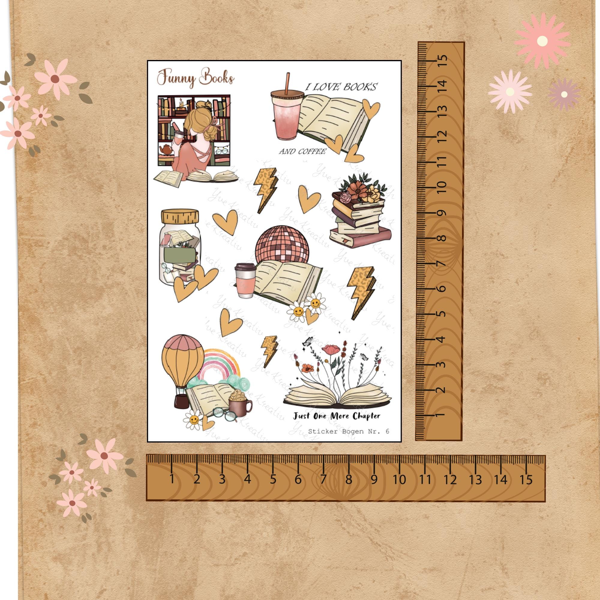 Aufkleber Love Books Stickerbogen Bücher für Leseratten Sticker Set - 3 Bögen zur Auswahl in Weiß - Transparent - Matt - Glanz #SBA6 Aufkleber Love Books Stickerbogen Bücher für Leseratten Sticker Set - 3 Bögen zur Auswahl in Weiß - Transparent - Matt - Glanz #SBA6