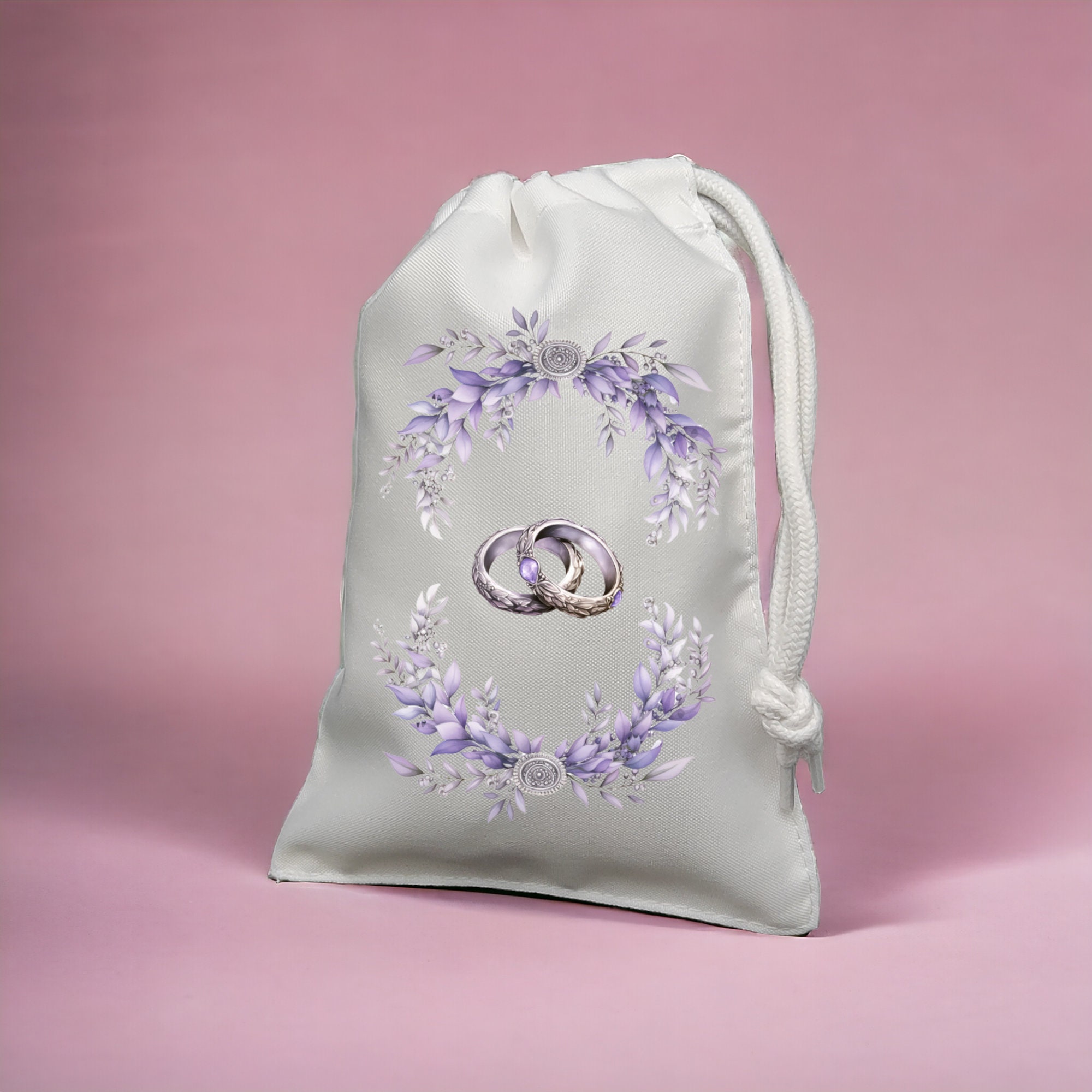 Geschenksäckchen beidseitig bedruckt, Lavendel Hochzeit, Geschenkbeutel, Stofftasche, Stoffbeutel, Verpackung, Geschenkverpackung  #GSSUB