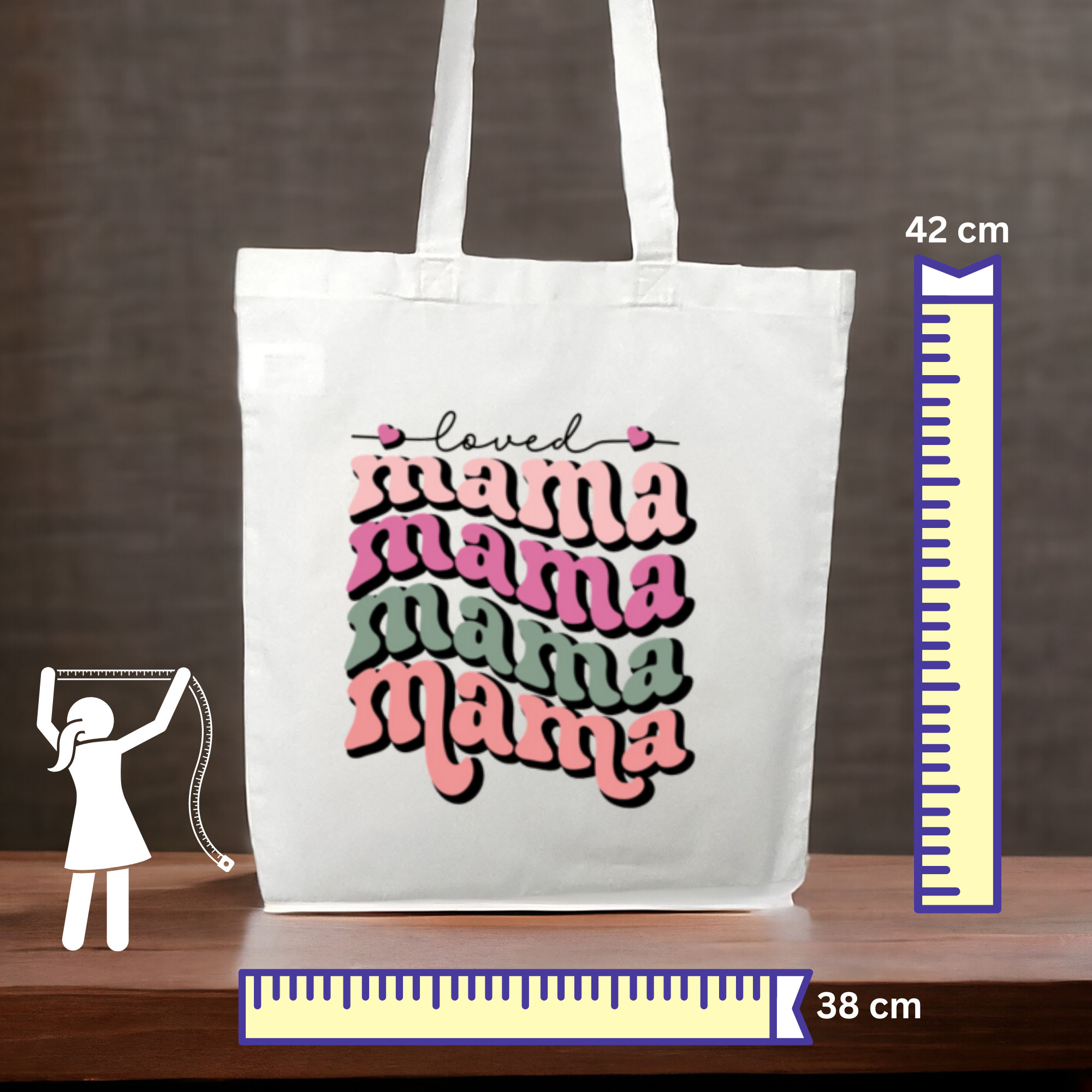 Stofftasche, Stoffbeutel, Einkaufstasche, Tasche, Geschenk zum Muttertag, Geburtstag, in Weiß oder Beige "Love, Mama"  #STSUB