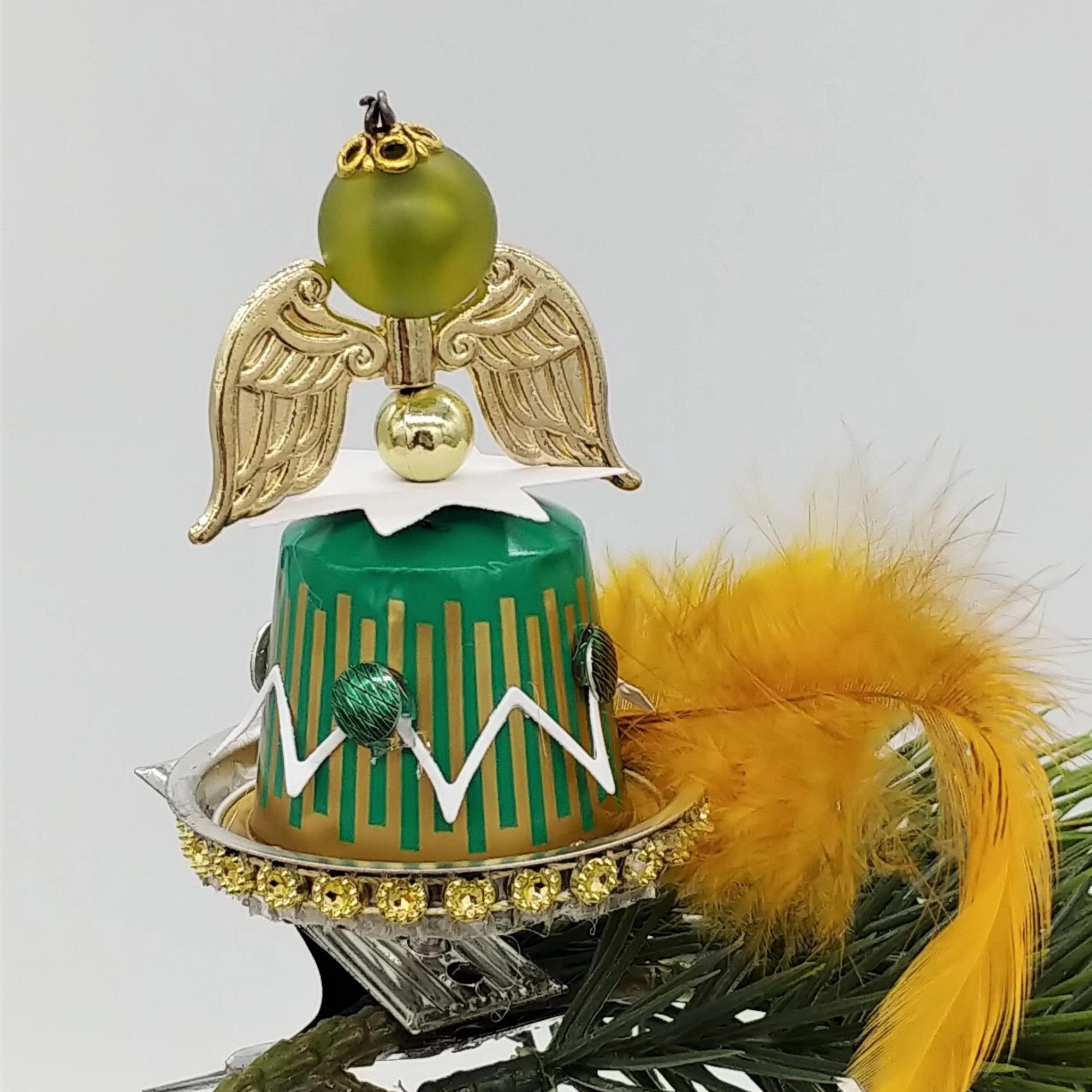 Engel aus Kaffeekapseln Christbaumkugel Upcycling Weihnachtskugel besonderer Weihnachtsdeko auf Metallklammer Christbaumclip  #1108759228