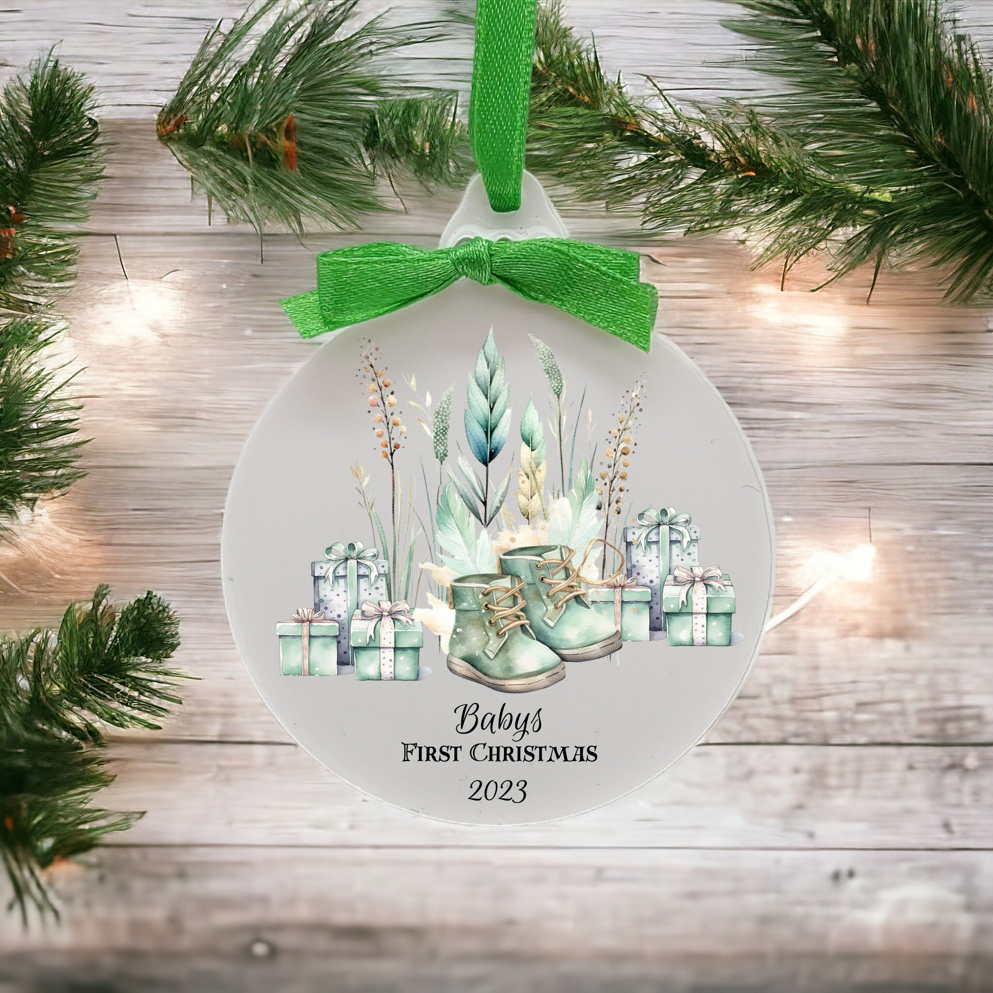 Weihnachtsanhänger personalisiert, Babys erstes Weihnachten, Anhänger aus Epoxidharz, Weihnachtskugel  Weihnachtsschmuck Christbaumschmuck