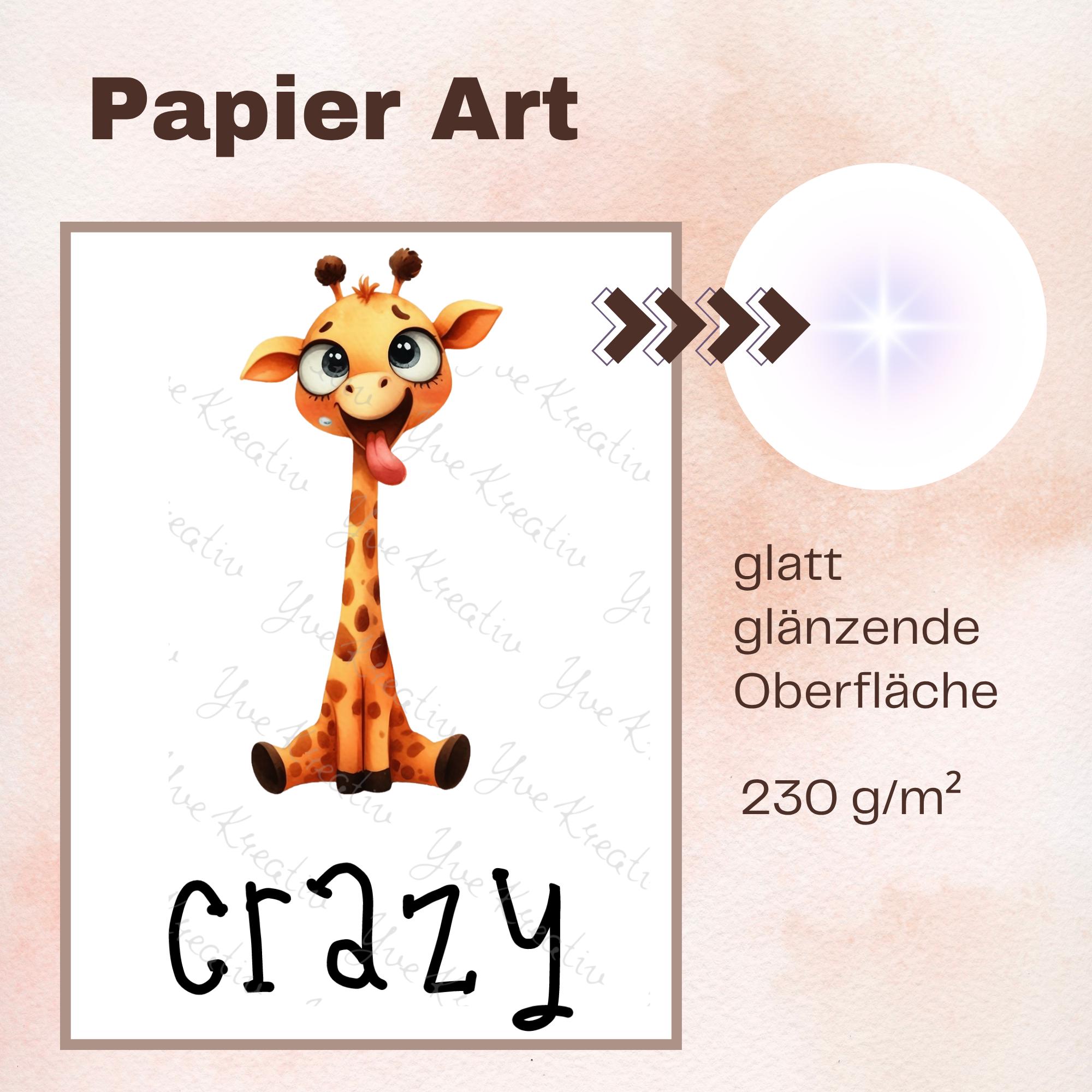 Postkarte Giraffe Grußkarte Karte Geburtstag Freundin Gutschein Mitbringsel Giraffen Fan I Crazy, Funny, Lovely I #PHO