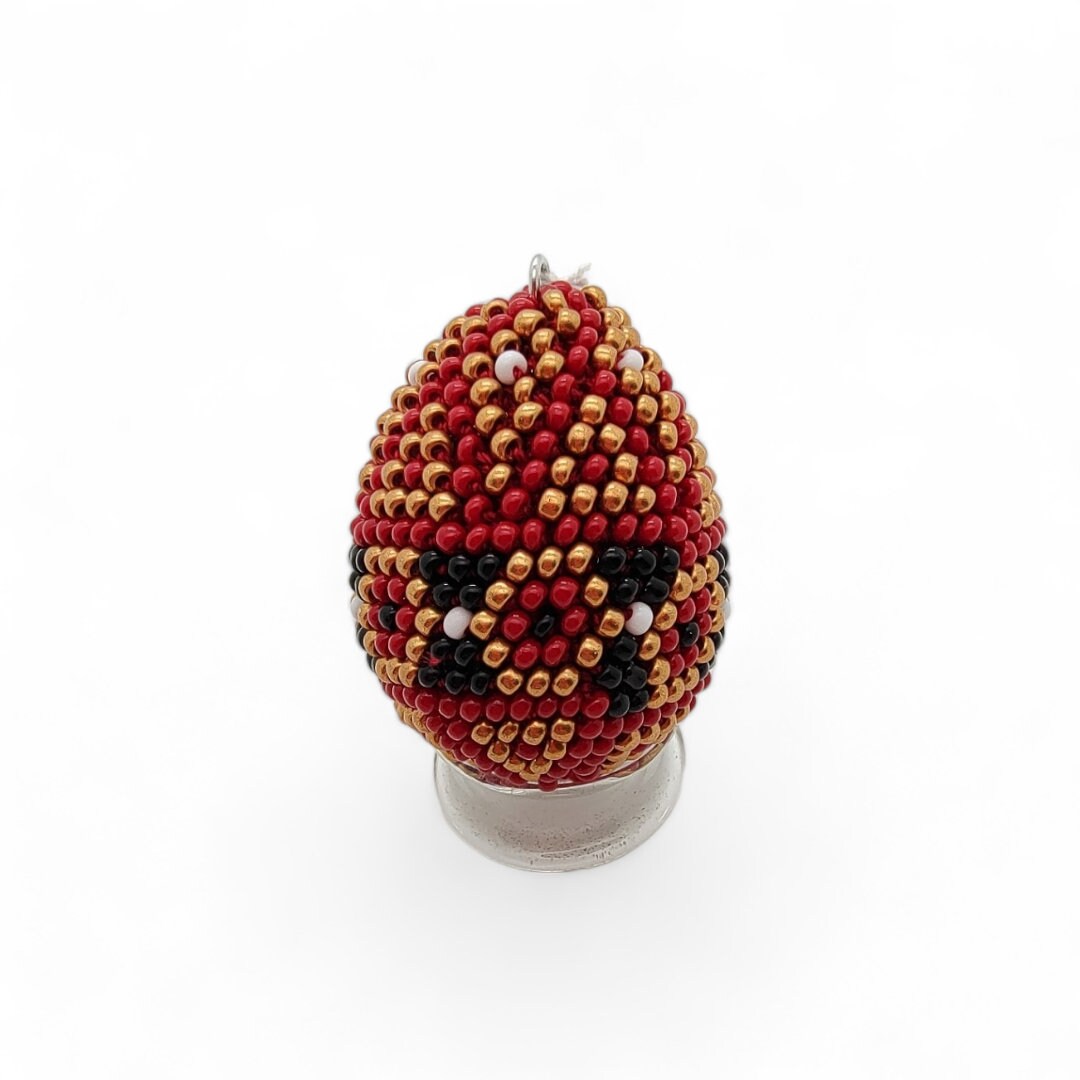 Osterei - Dekoei aus hunderten Miniperlen gehäkelt Osterdekoration Osterschmuck zum Aufhängen #781483713