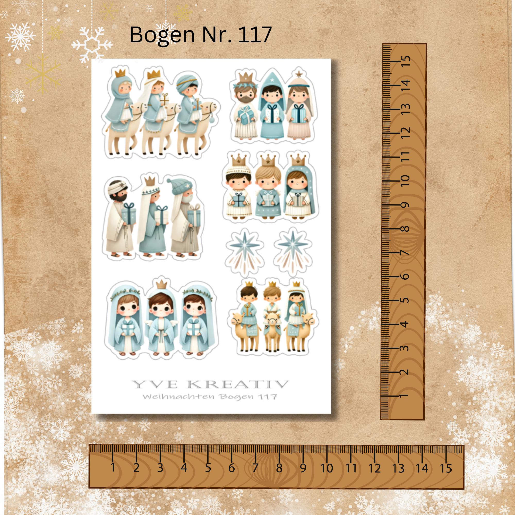 Aufkleber Sticker Bogen "Weihnachten Krippe Figuren" | Sticker Set - 7 Stickerbogen zur Auswahl in Weiß - Transparent - Matt - Glanz #SBA6 Aufkleber Sticker Bogen "Weihnachten Krippe Figuren" | Sticker Set - 7 Stickerbogen zur Auswahl in Weiß - Transparent - Matt - Glanz #SBA6