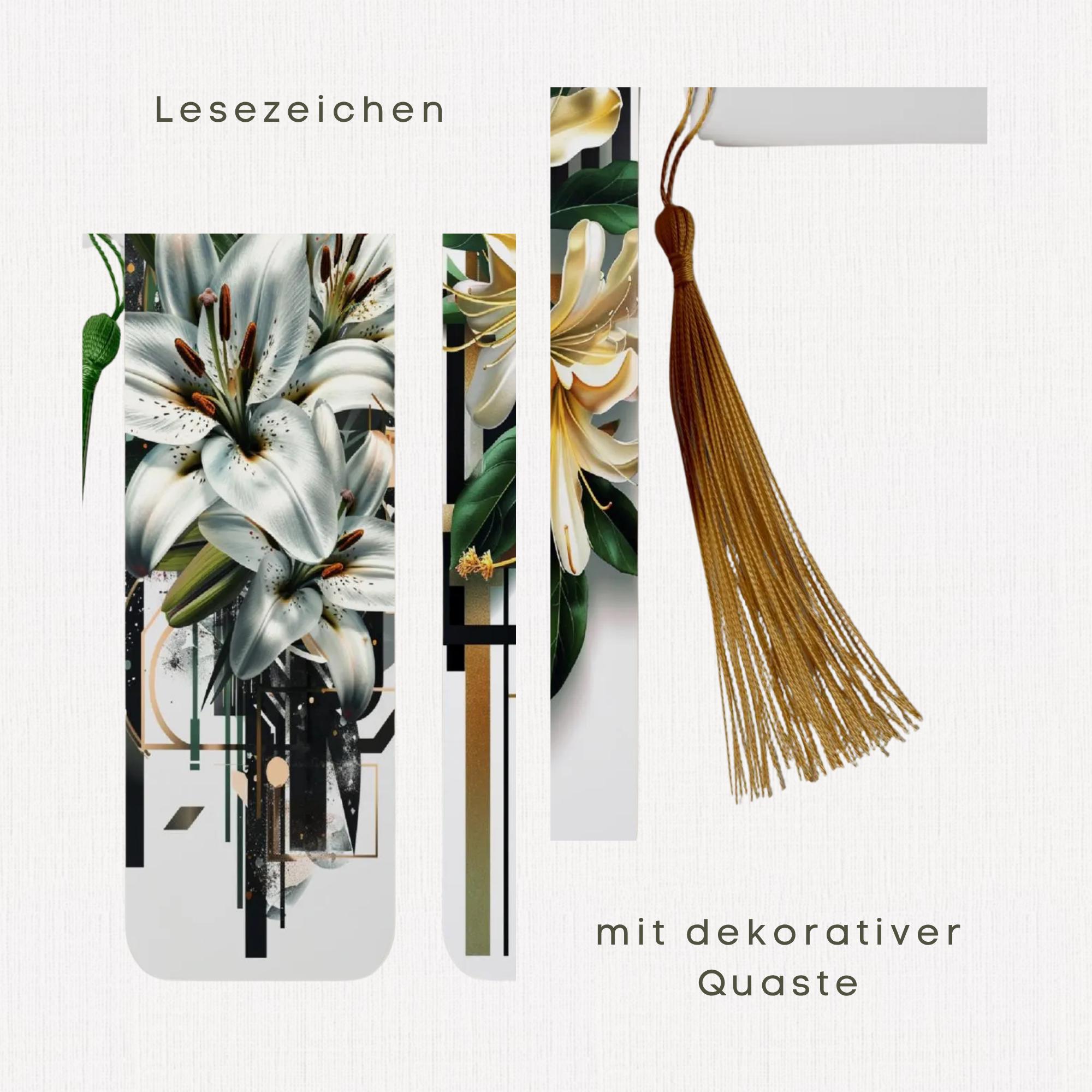 Lesezeichen aus Metall Geschenk Freundin Bücherzeichen Mitbringsel Mama Bookmark Lilien - 2 Motive zur Auswahl  #LEALU