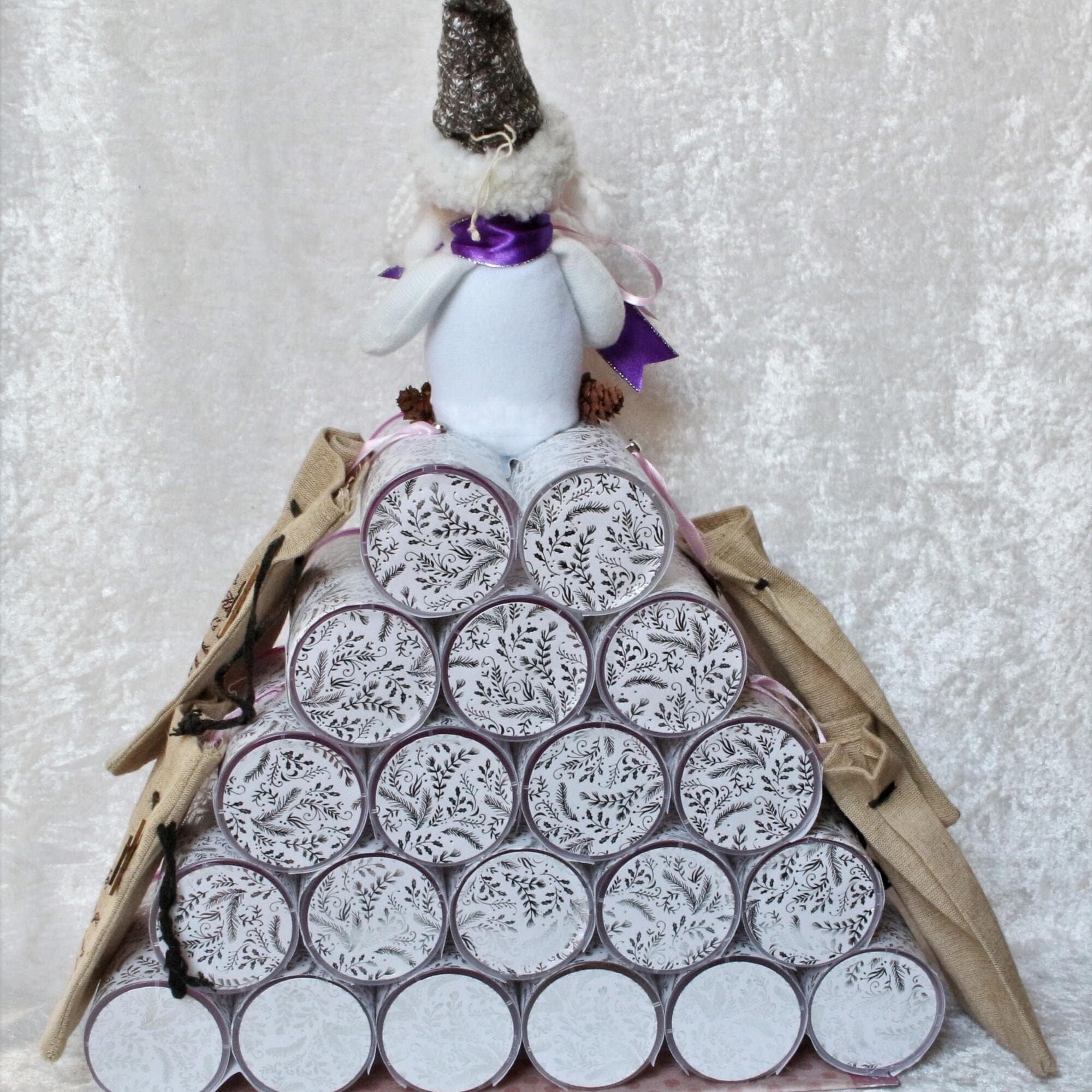 Adventskalender zum Befüllen aus 24 Dosen Upcycling zu Weihnachten Adventsdeko Adventskalender außergewöhnlich Geschenk Freundin #853462823