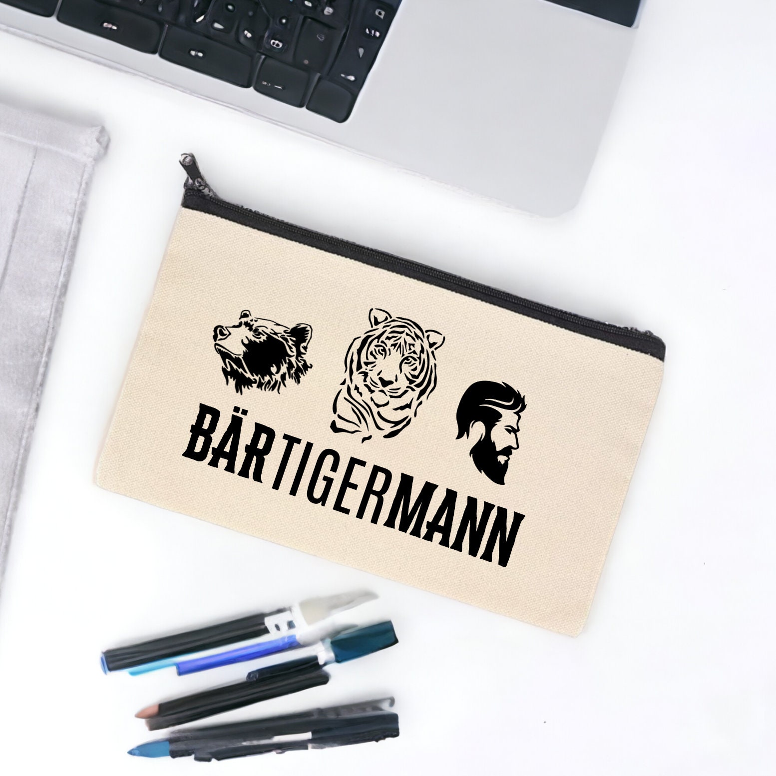 Kosmetiktasche, Federmäppchen, Mäppchen, kleiner Stoffbeutel mit Reißverschluss, Geschenk zum Vatertag #FMBAUB Kosmetiktasche, Federmäppchen, Mäppchen, kleiner Stoffbeutel mit Reißverschluss, Geschenk zum Vatertag #FMBAUB