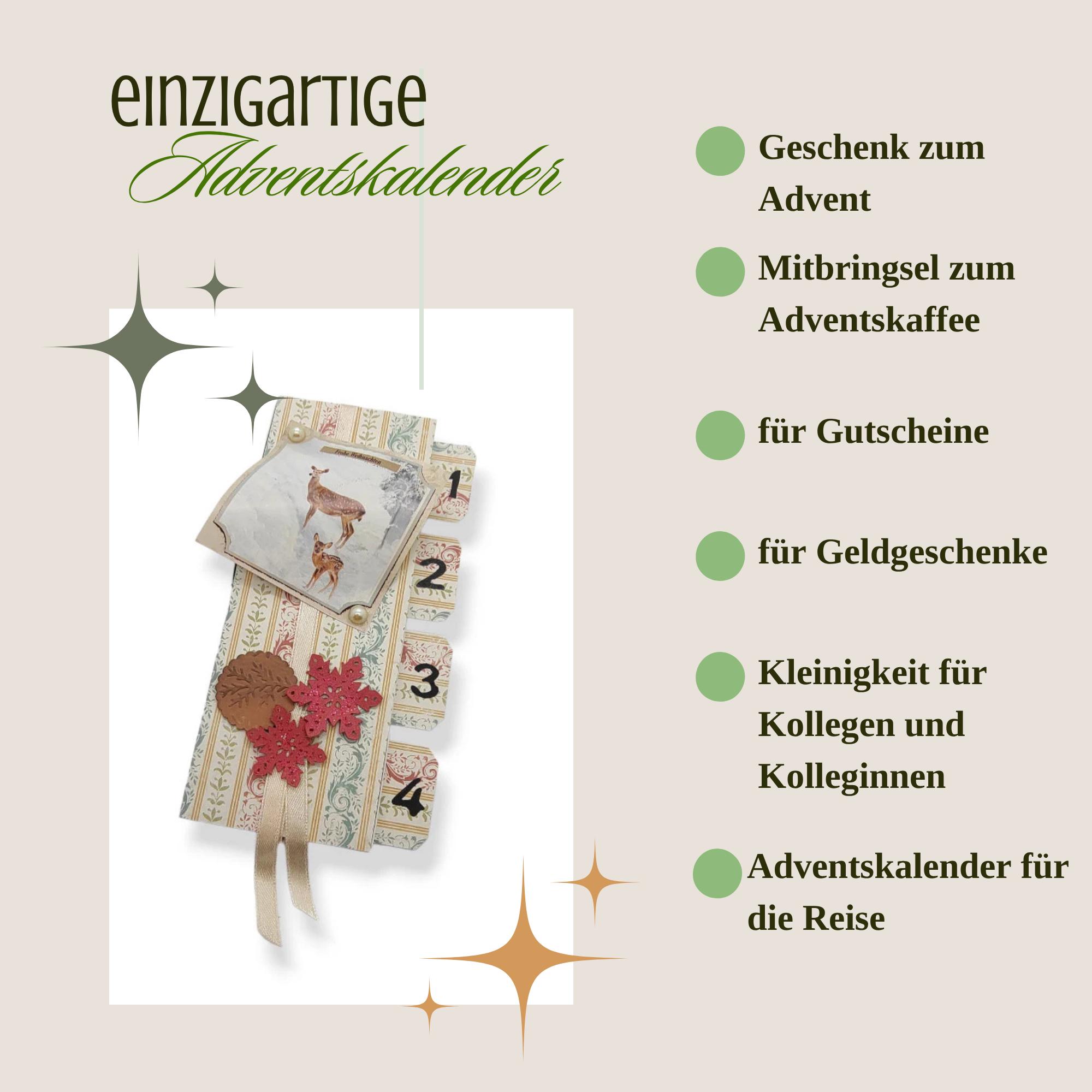 Adventskalender zum Befüllen aus 4 Streichholzschachteln Upcycling kleine Adventsgeschenke Geldgeschenk Weihnachten Mitbringsel #613960866
