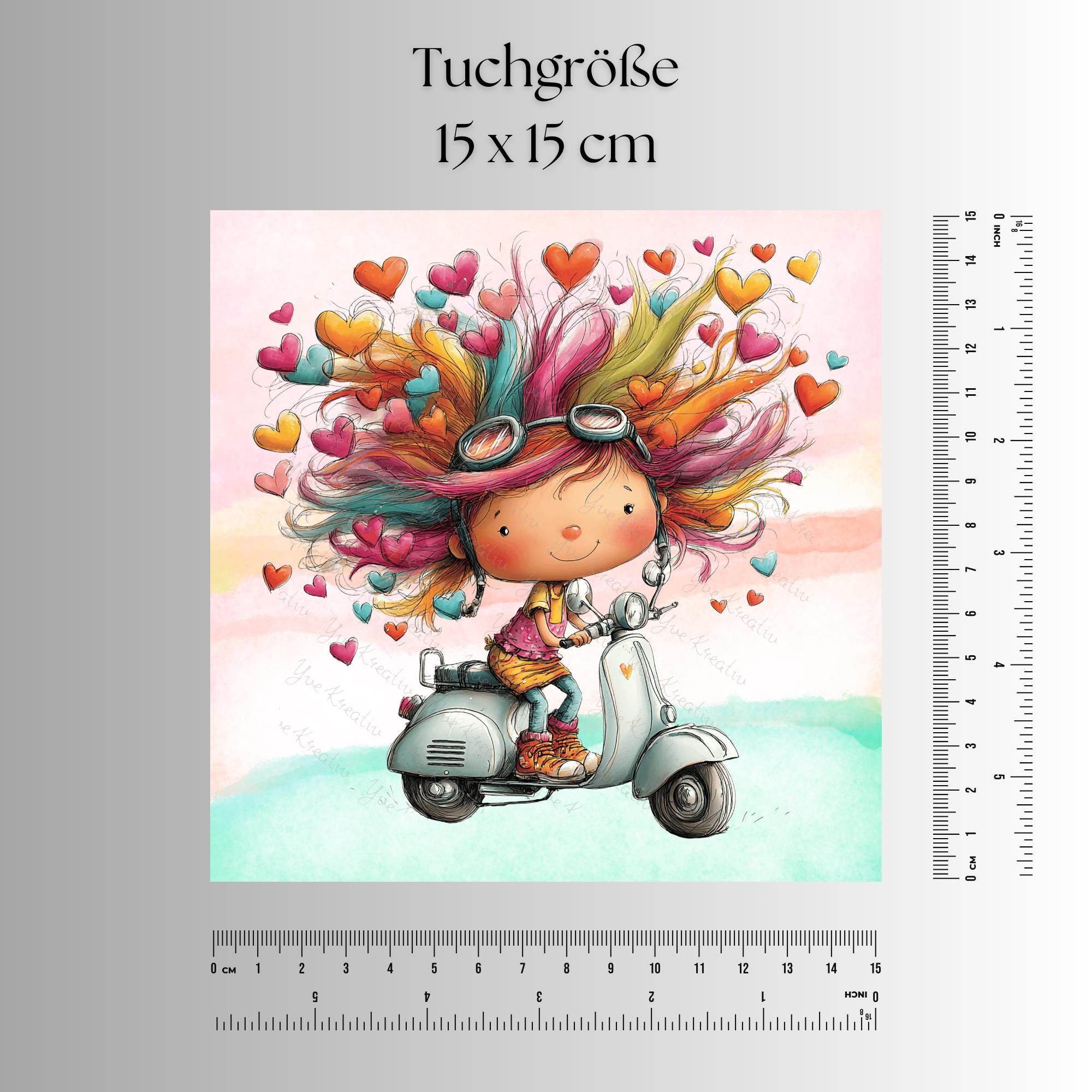 Brillenputztuch Mädchen Motorroller bedrucktes Mikrofasertuch für Brille Sonnenbrille Displays Handyputztuch Brillentuch Mikrofaser #AL88