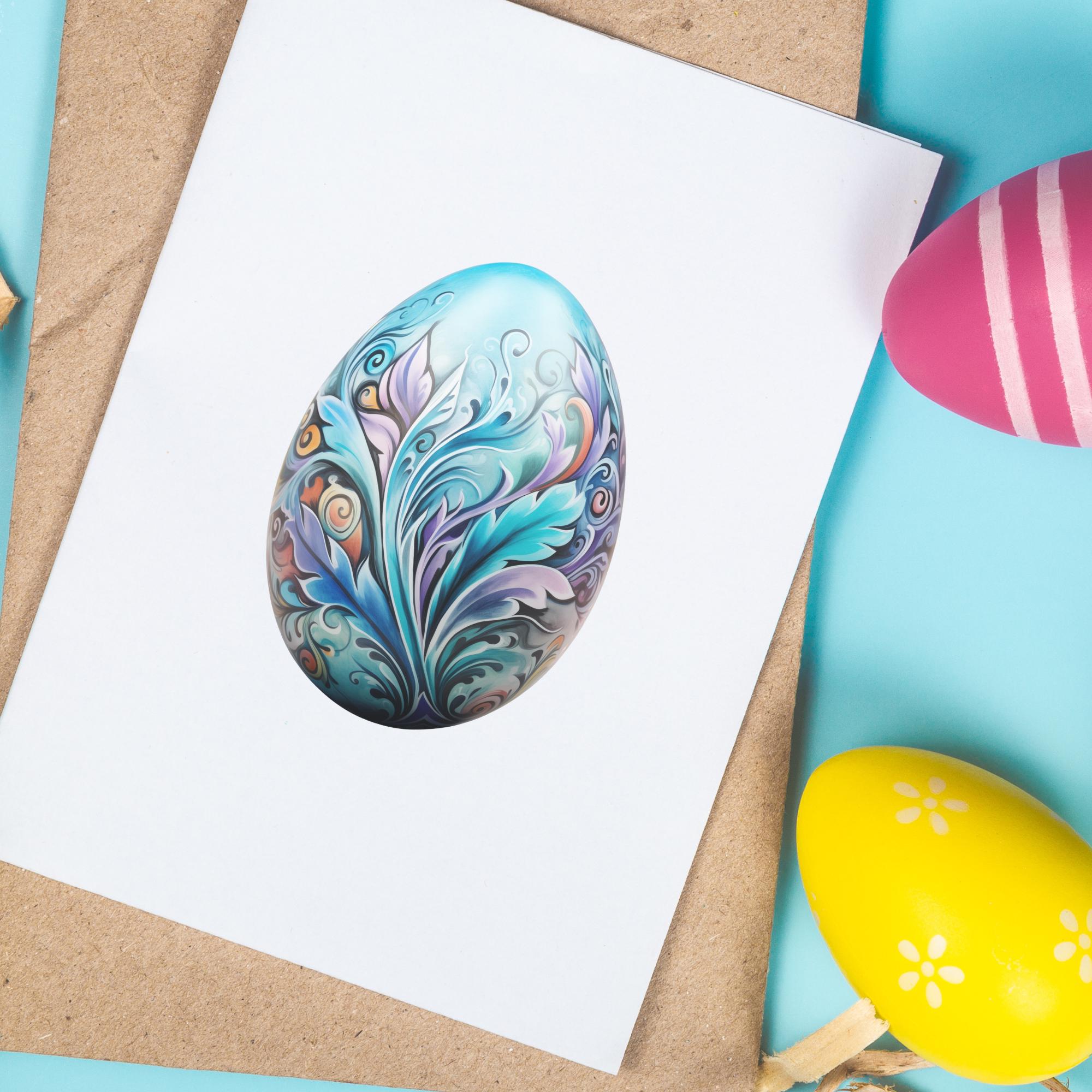 Aufkleber Ostern großer 8 cm Sticker Osterei Deko Osterfest Geschenkaufkleber Dekoei - zur Auswahl in Weiß oder Transparent  #SEG8