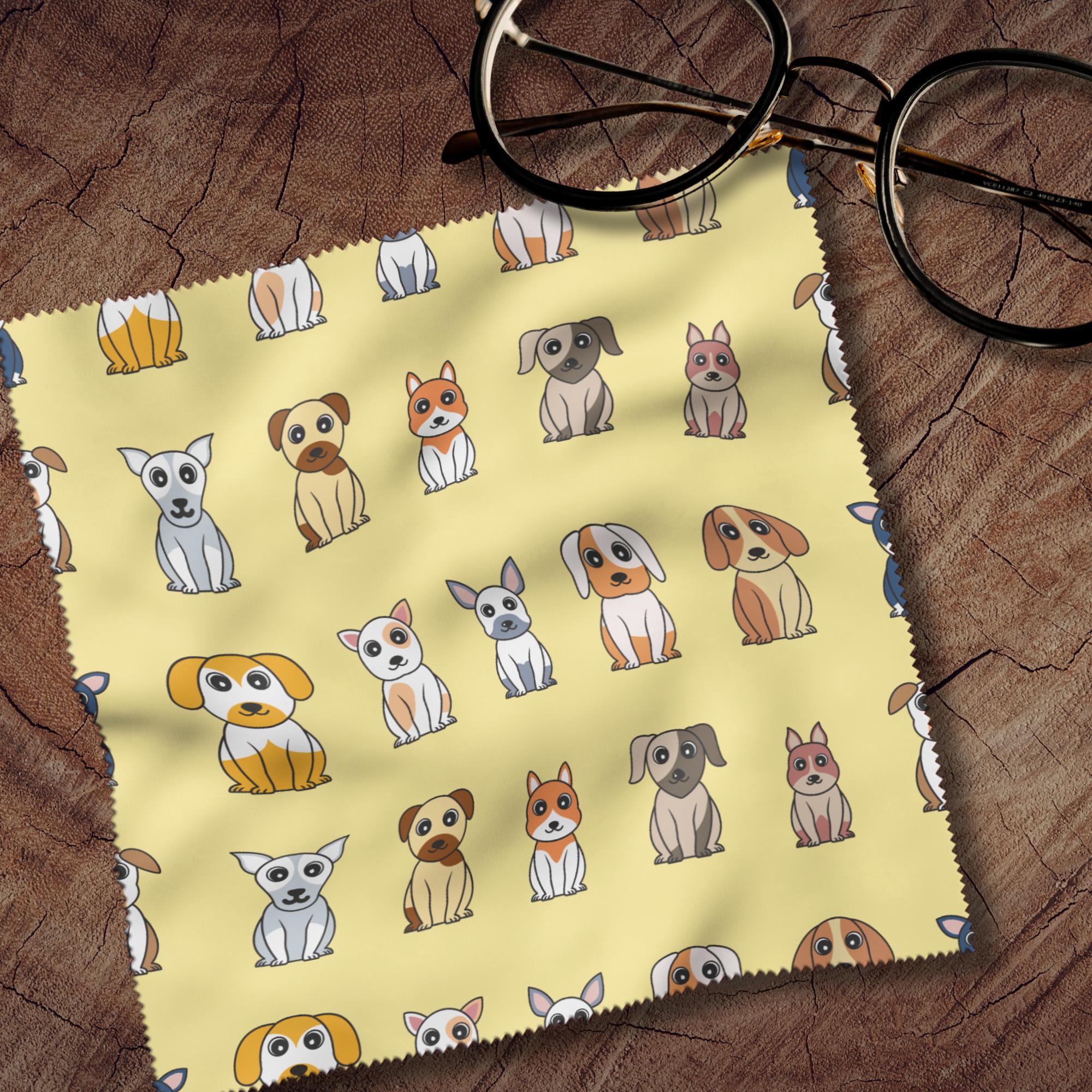 Brillenputztuch Hunde Geschenk Freundin Mitbringsel Hundemama bedrucktes Mikrofasertuch Brillentuch für Displays Objektive #TI136