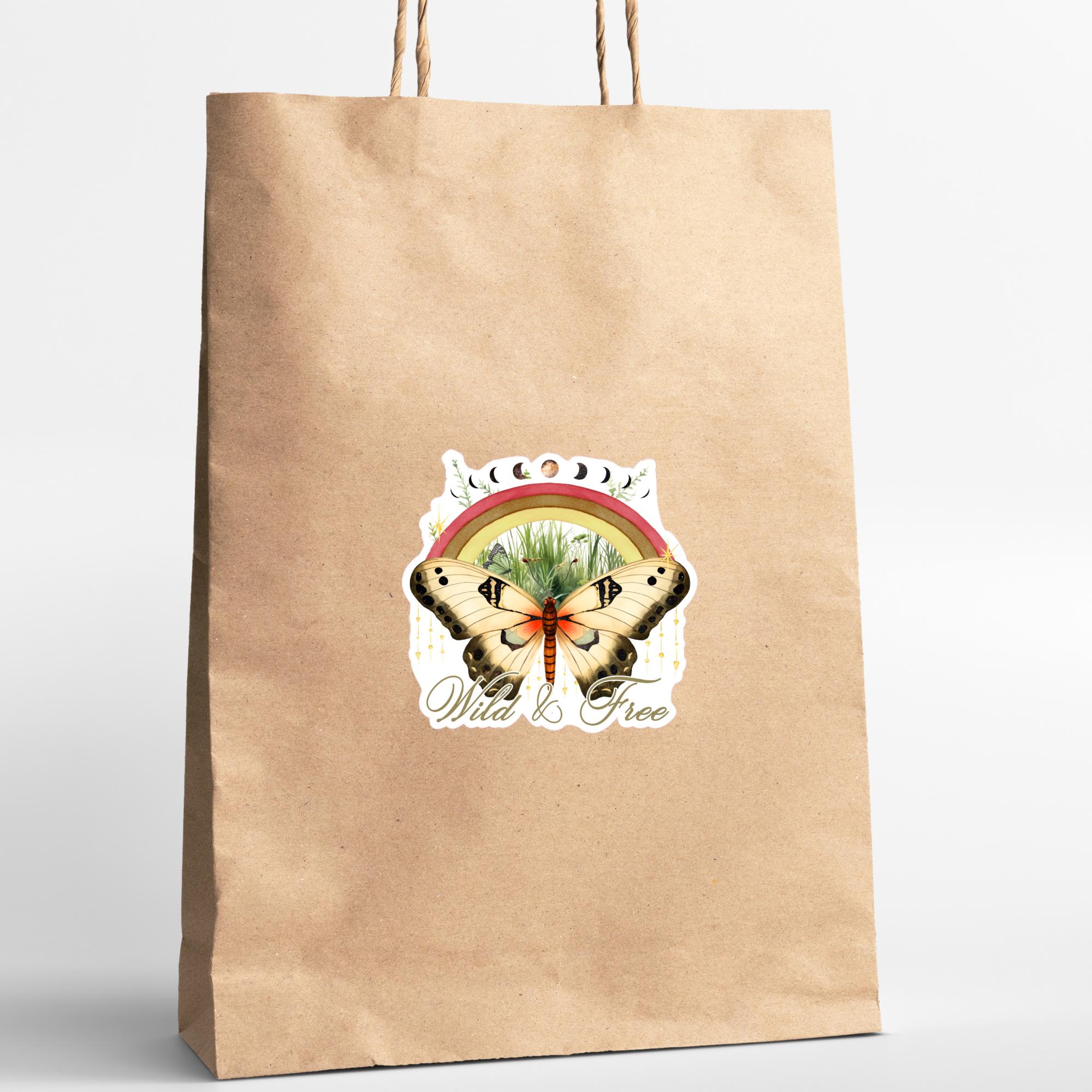 Kofferaufkleber, Geschenkaufkleber, Aufkleber Motivation, großer Schmetterling Sticker I zur Auswahl in Weiß oder Transparent  #SEG8