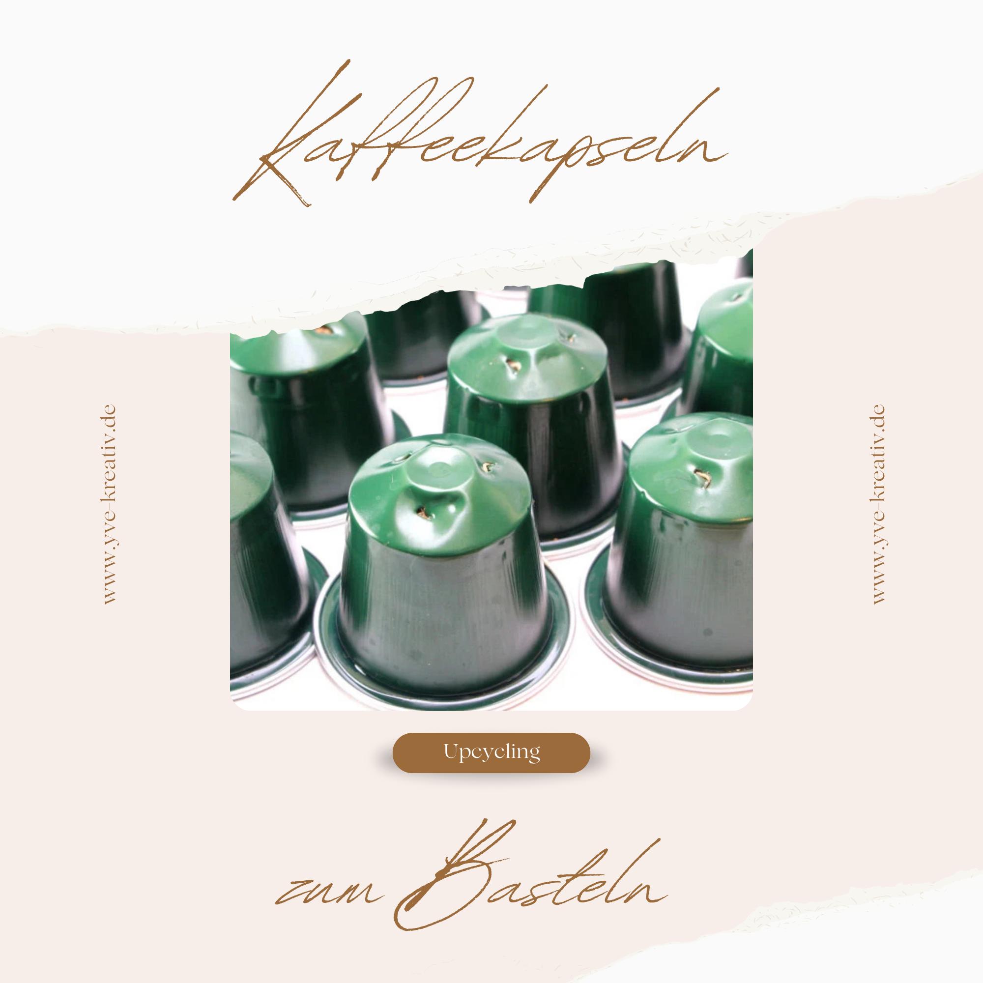 10 leere Kaffeekapseln gereinigt Farbe dunkelgrün zum Basteln Gestalten Bastelmaterial DIY Schmuckherstellung Zubehör  #KNS