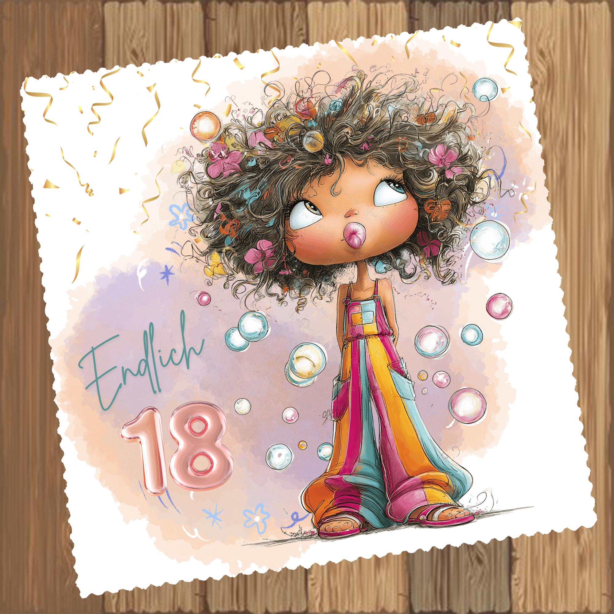 Brillenputztuch Endlich 18. Geburtstag Mädchen bedrucktes Mikrofasertuch für Brille Sonnenbrille Displays Handyputztuch Brillentuch #AL87