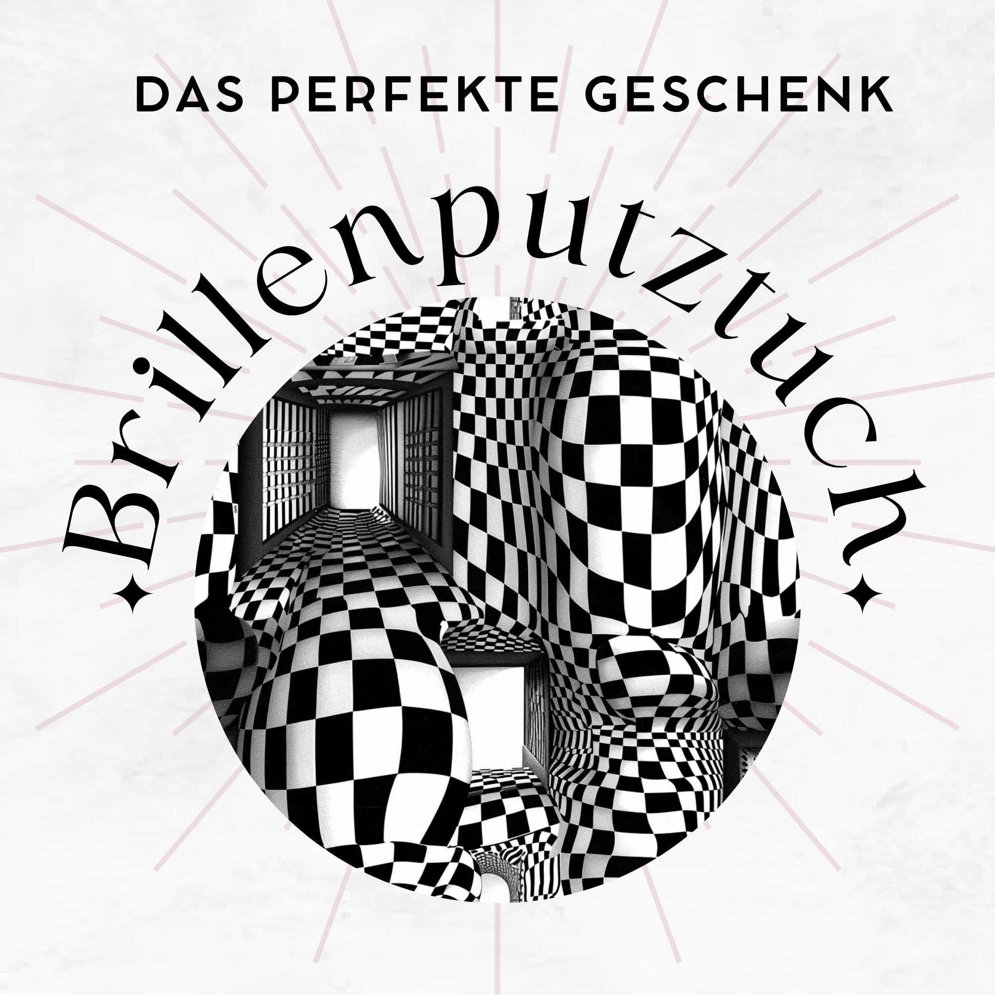 Brillenputztuch Op-Art bedrucktes Mikrofasertuch für Brille Sonnenbrille Displays Handyputztuch Brillentuch Mikrofaser Schwarz Weiß #AL69