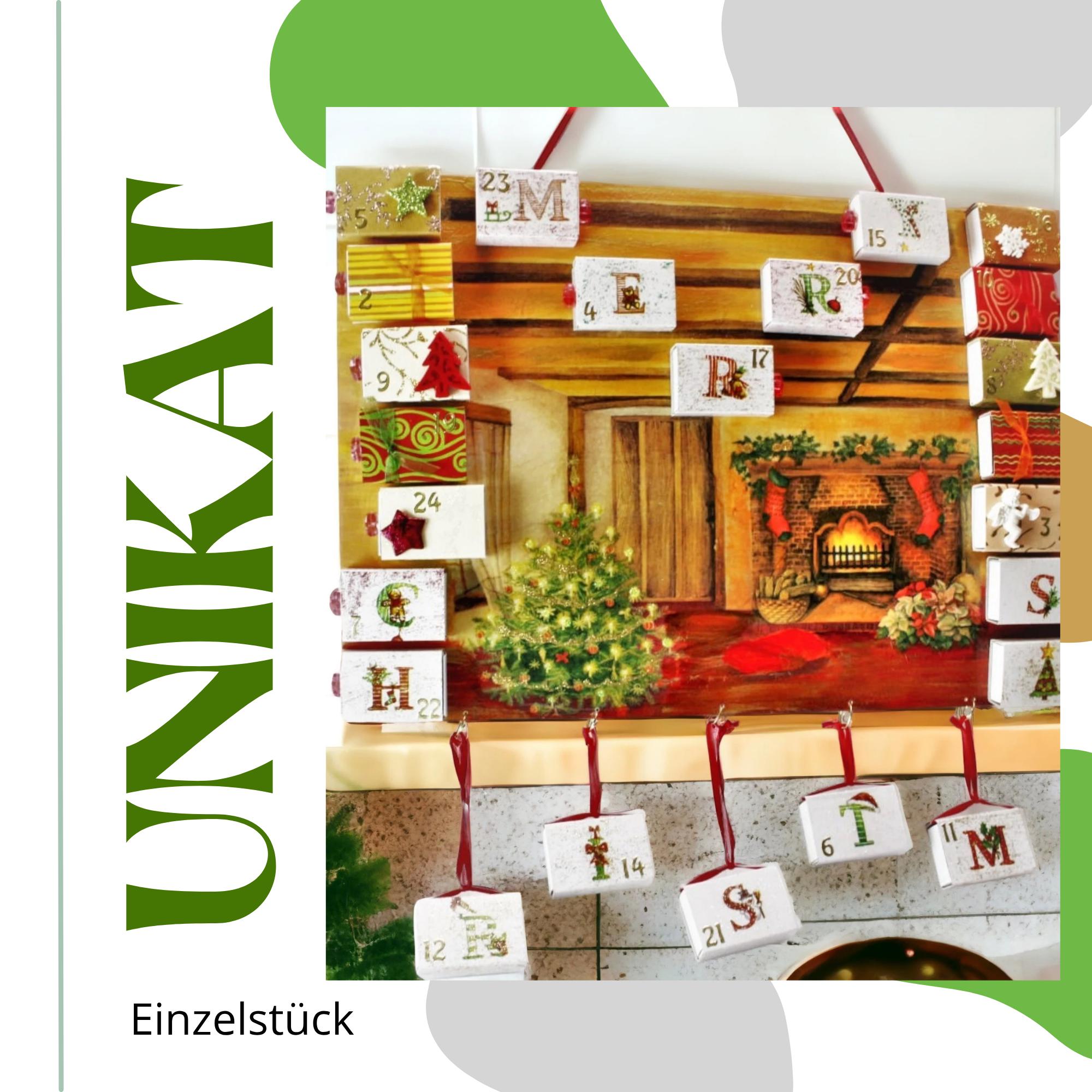 Adventskalender aus 24 Streichholzschachteln Wand Deko zu Weihnachten Adventskalender zum Befüllen Adventsdeko Geschenk Freundin #627795431