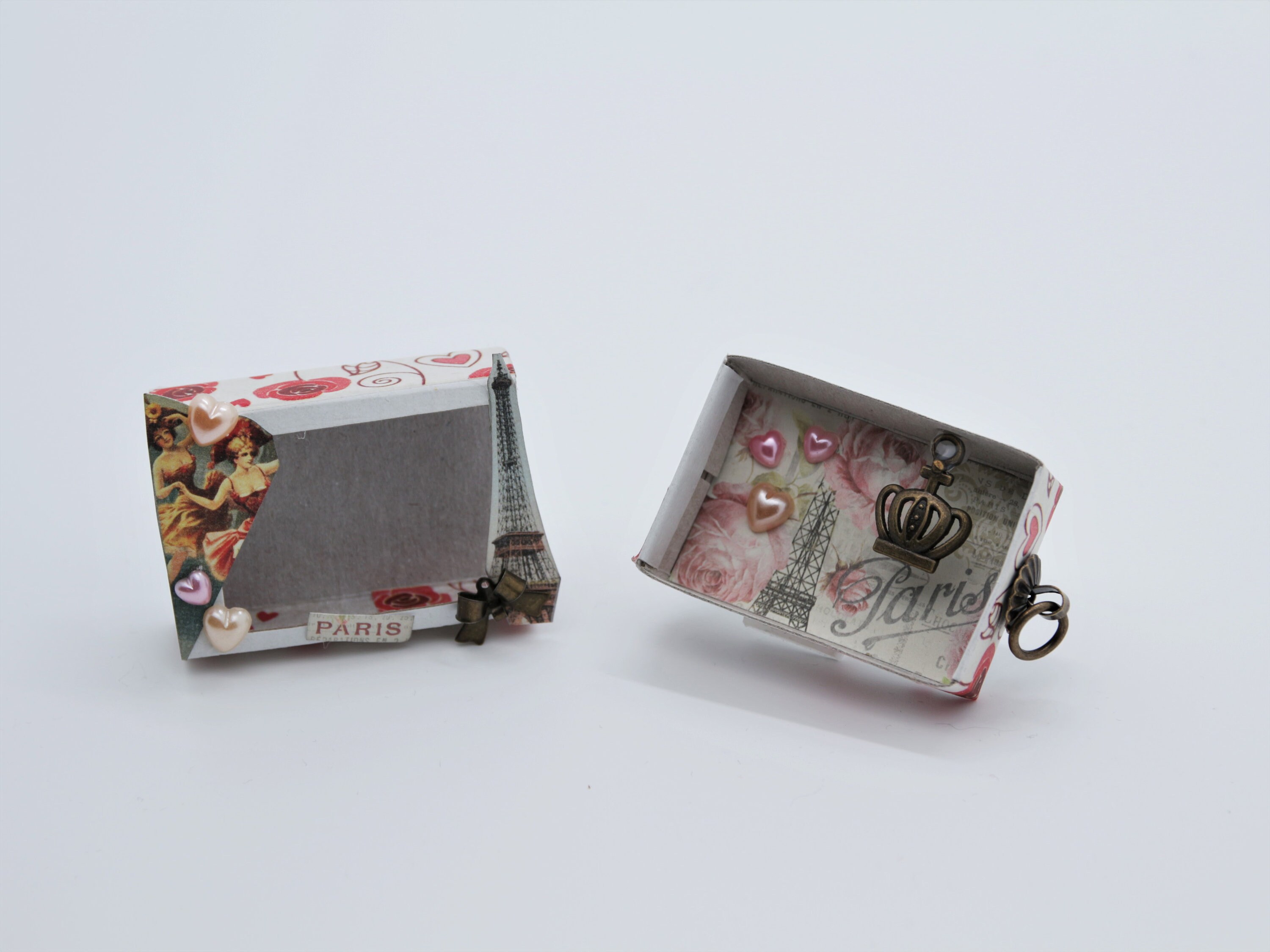 Streichholzschachtel Miniatur 3D Schachtel Grußschachtel Diorama Paris
