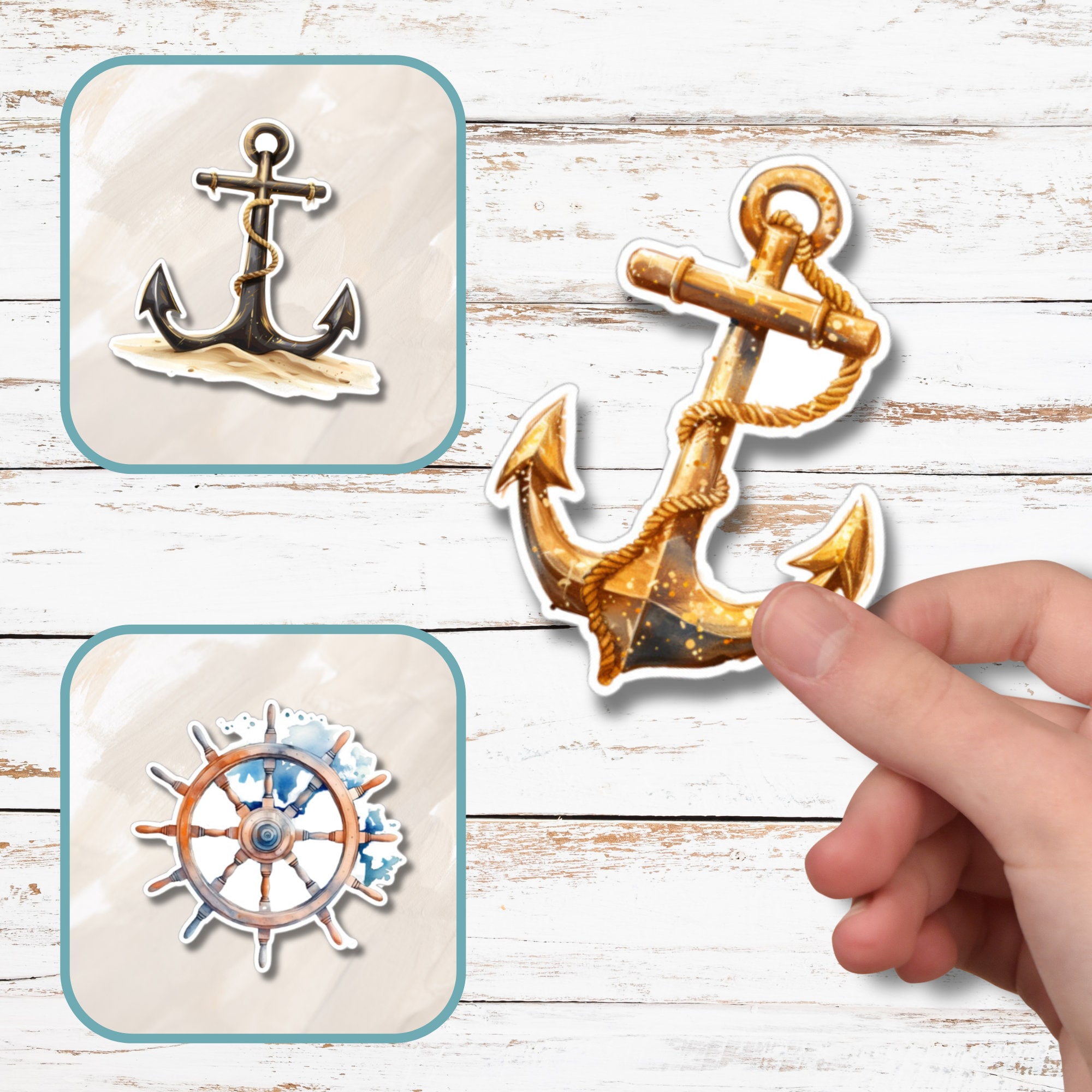 Kofferaufkleber, Aufkleber, Reiseaufkleber, Maritim Sticker, großer Koffer Sticker  -3 Aufkleber zur Auswahl in Weiß oder Transparent  #SEG8