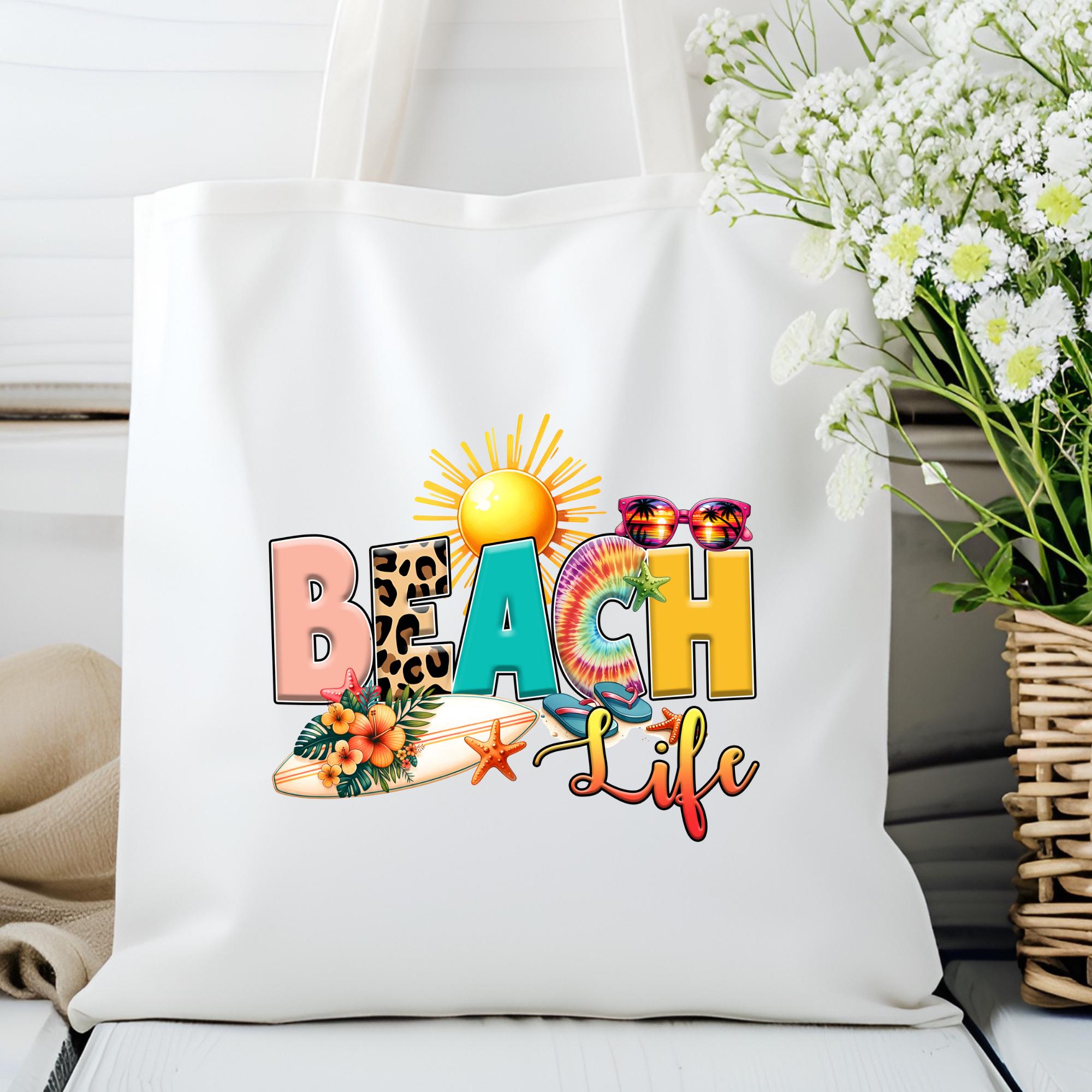 Stofftasche Beach Stoffbeutel Einkaufstasche Strand Tasche Geburtstag Geschenk Urlaub Sommer Mitbringsel Reise #STSUB