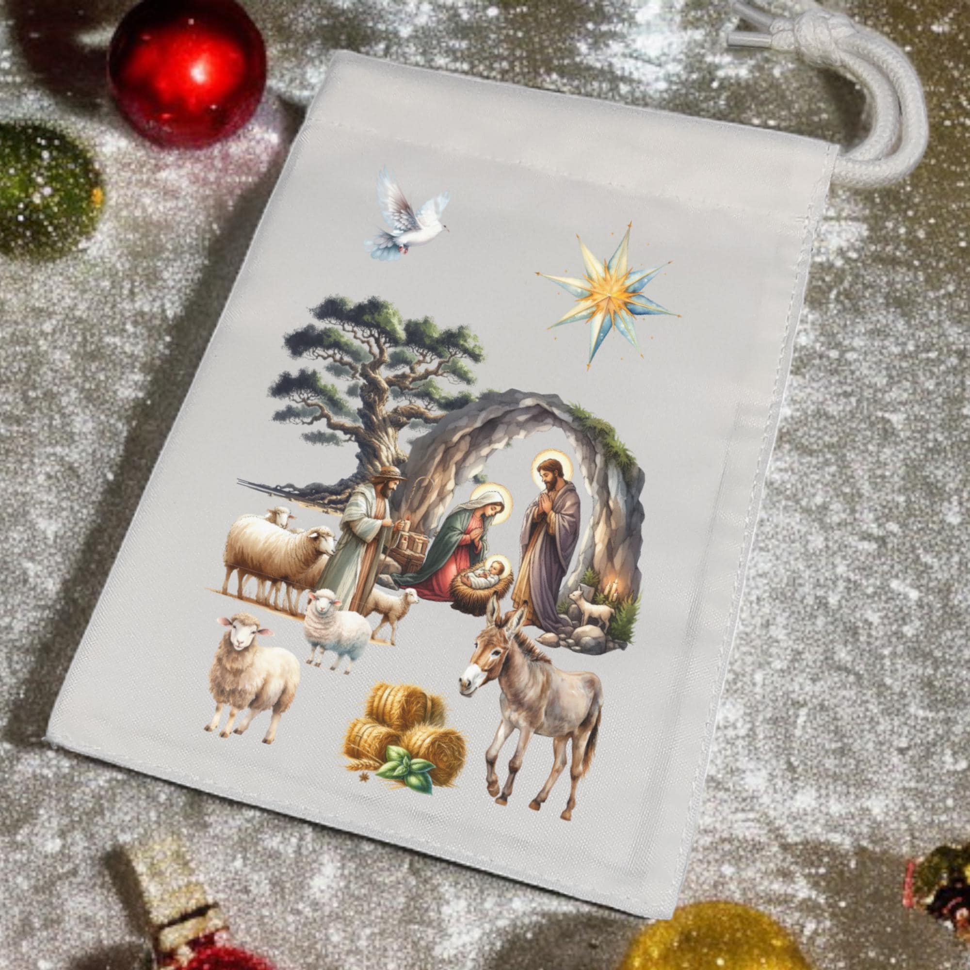 Geschenksäckchen, Weihnachtsgeschenkbeutel, Stoffsäckchen, Stofftasche, Stoffbeutel, Verpackung, Geschenkverpackung  #GSSUB