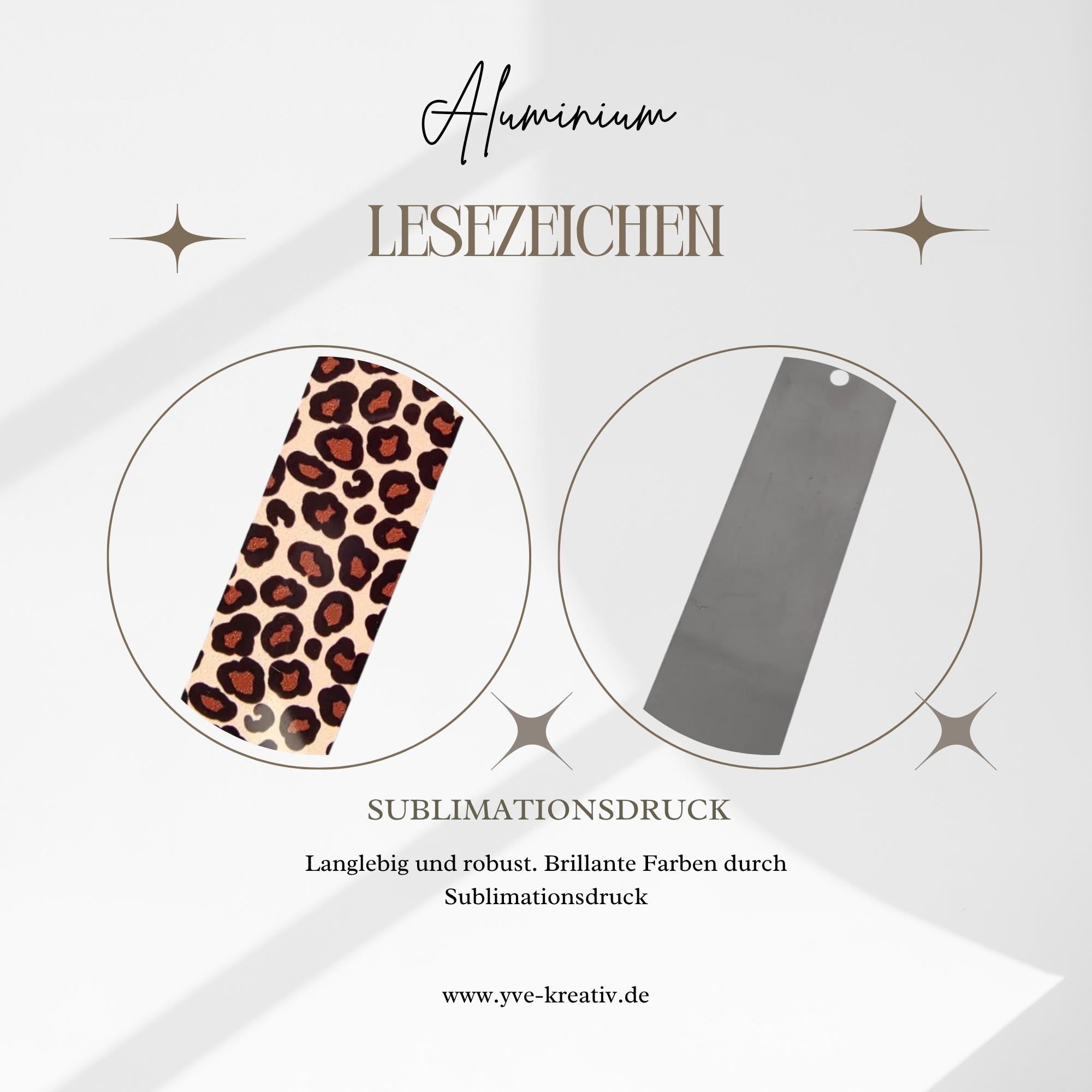 Lesezeichen aus Aluminium Animalprint Geschenk Geburtstag Mitbringsel Freundin Buchgeschenk Bookmark Leopard #LEALU