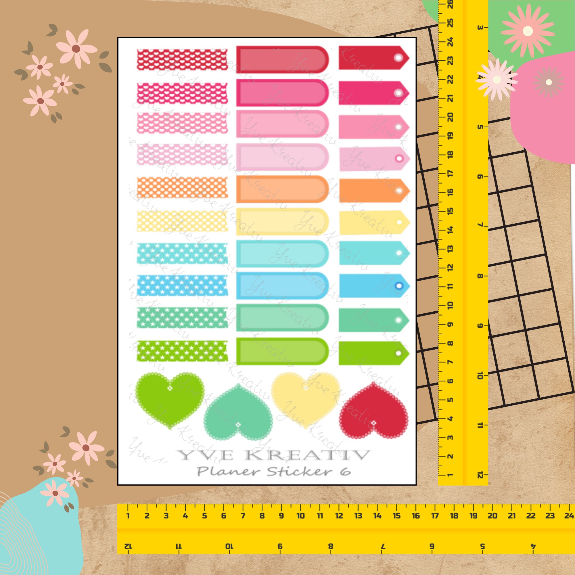 Sticker Planer 30 Aufkleber Sticker Bogen Set Stickerbogen  -  Wochenplaner Kalender Bullet Journaling  #SBA5
